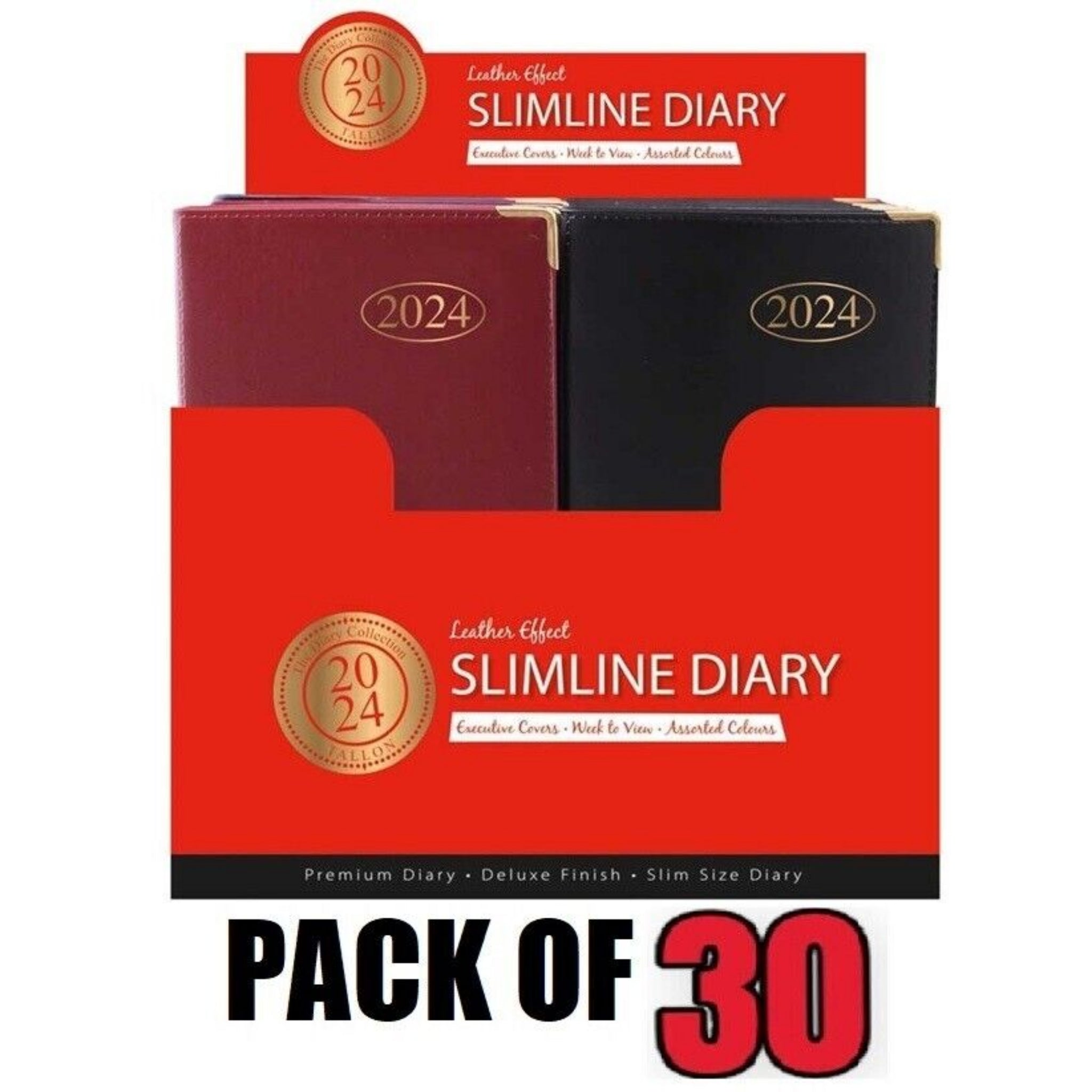 Beclen Harp 2024 SLIM Week to view Diary School Office Year Softcover Diaries Joblot 30PCK🎁