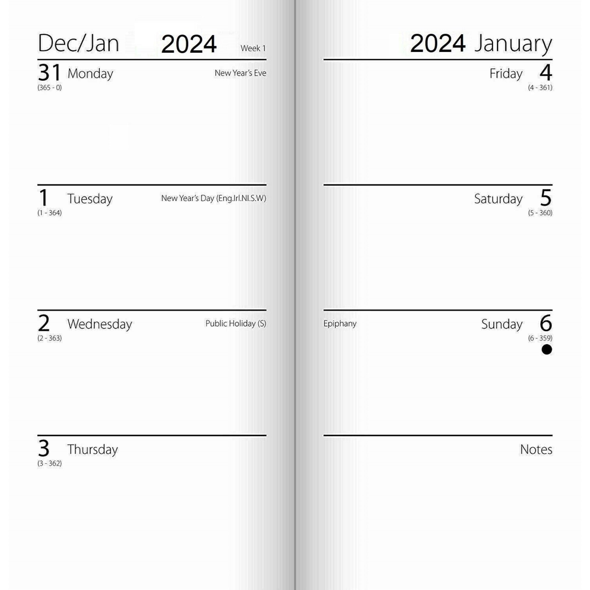 Beclen Harp 2024 SLIM Week to view Diary School Office Year Softcover Diaries Joblot 30PCK🎁