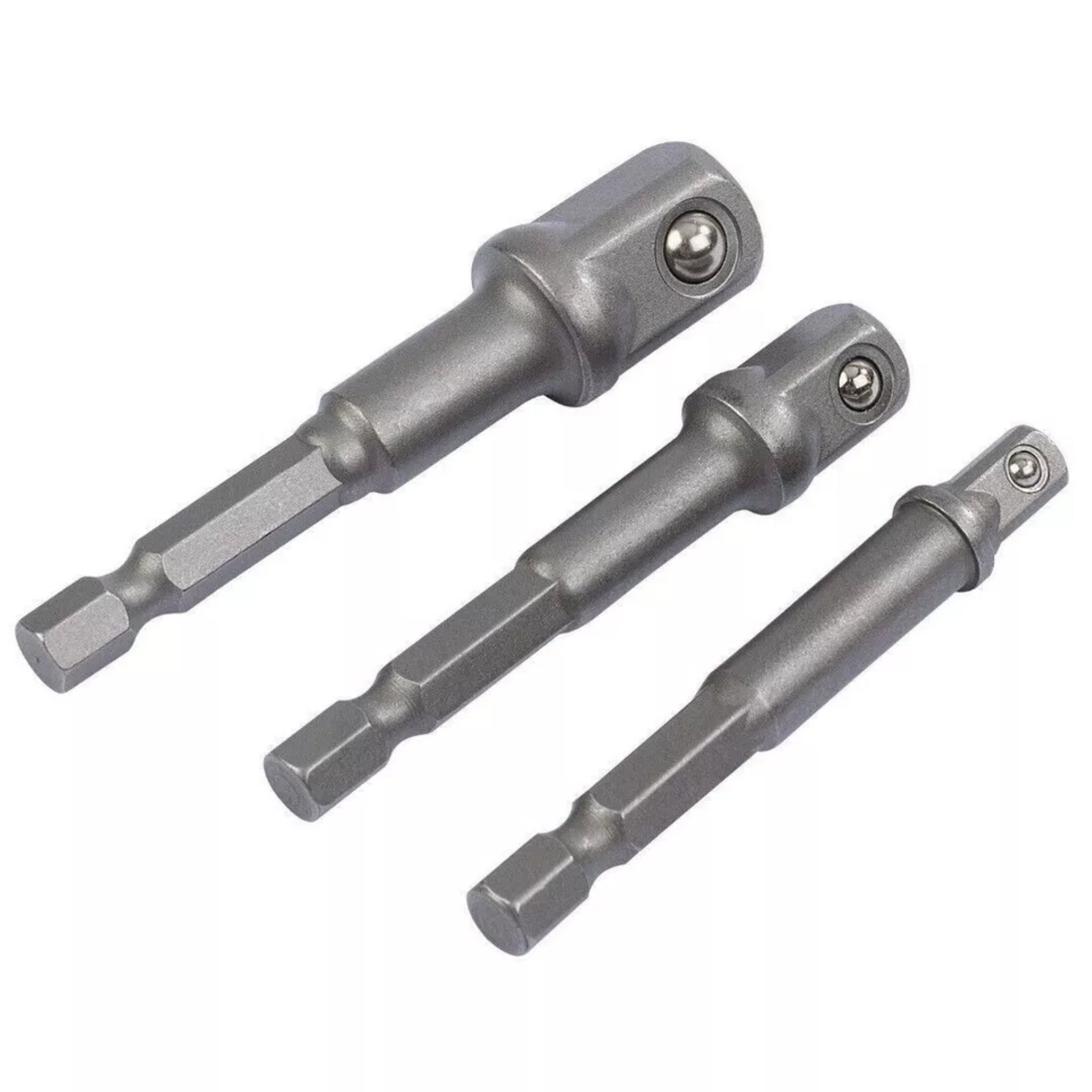 Beclen Harp 3Pcs Socket Adapter Set 3pc 1/4" 3/8" 1/2" Impact Drill Bits Driver Adapter