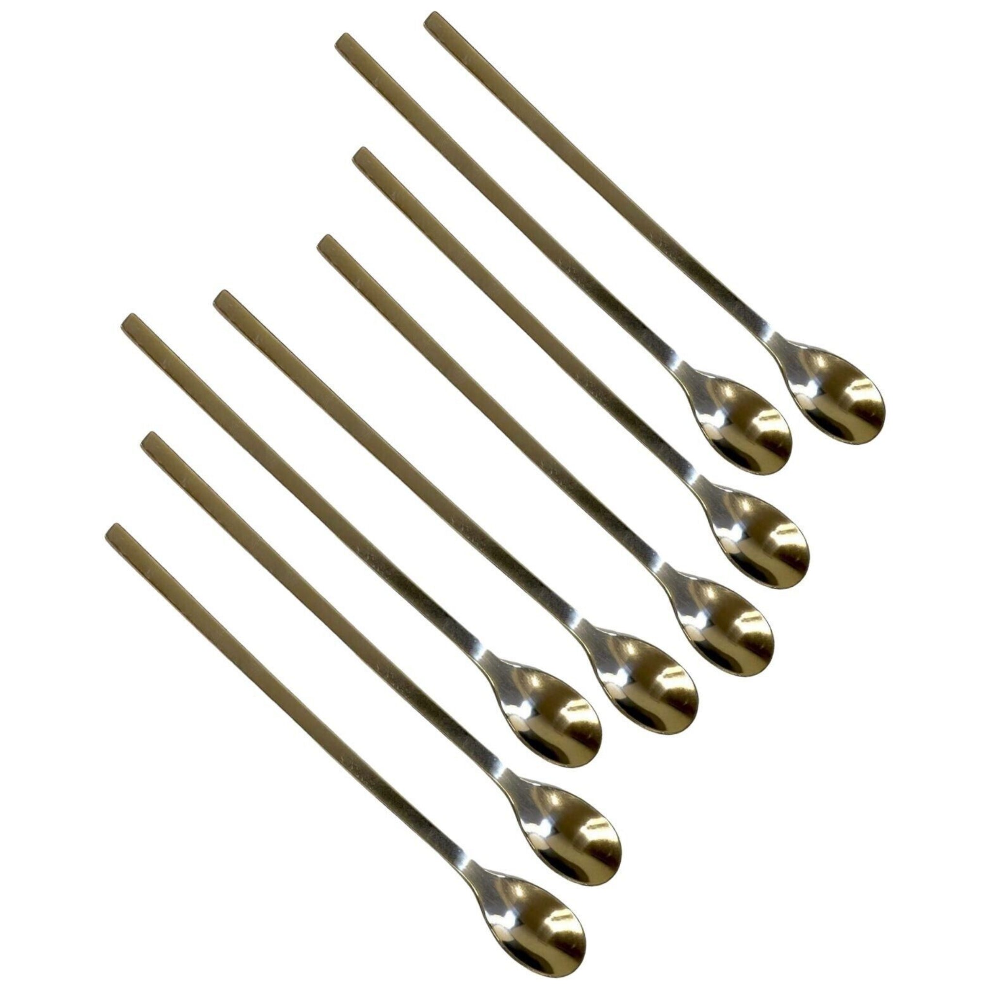 Beclen Harp 8 x Long Handled Cocktail Spoons Knickerbocker Latte Sundae Teaspoons Bar Tool