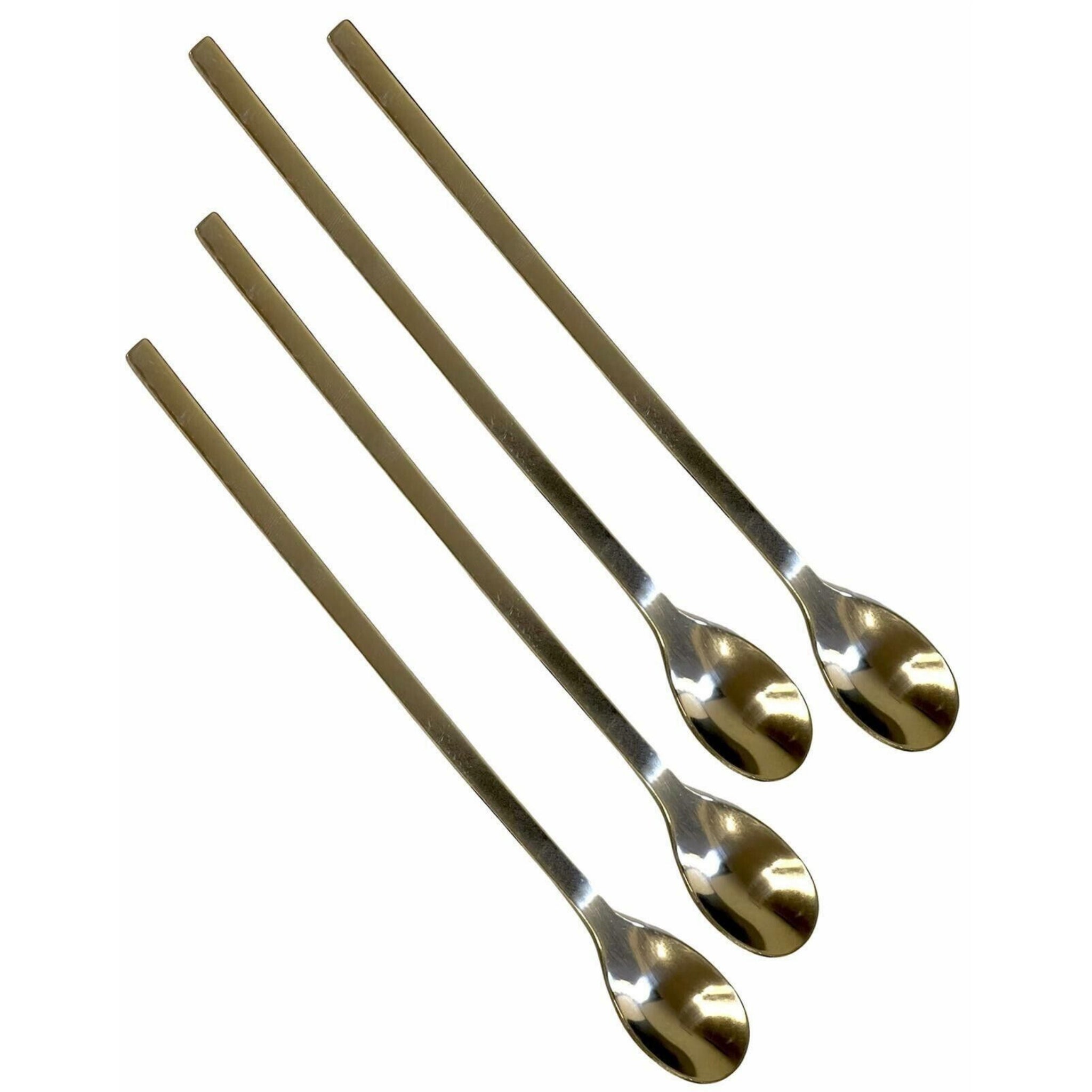 Beclen Harp 8 x Long Handled Cocktail Spoons Knickerbocker Latte Sundae Teaspoons Bar Tool