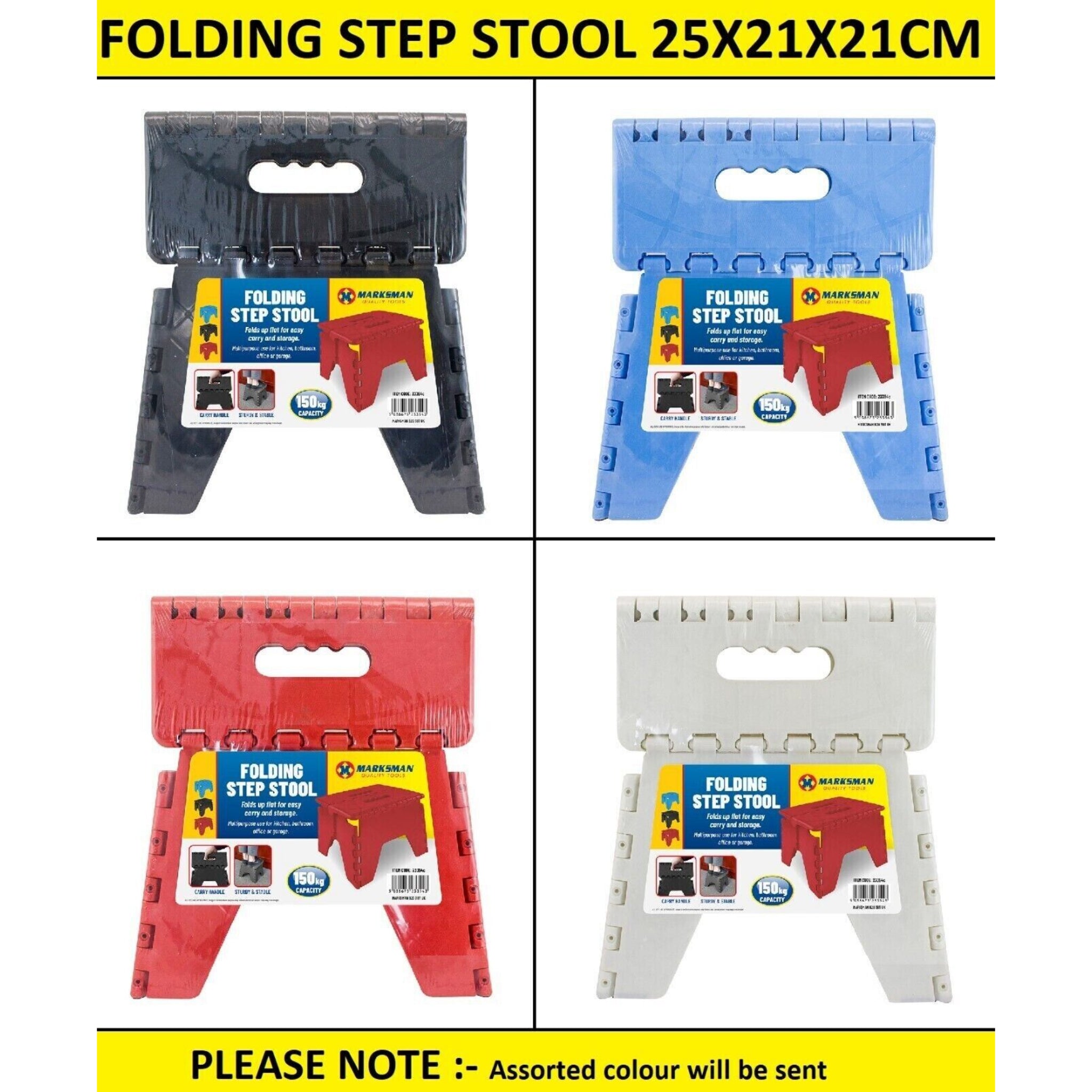 Beclen Harp Heavy Duty 150kg Small Folding Foldable Step Stool Multi Purpose Home Kitchen UK