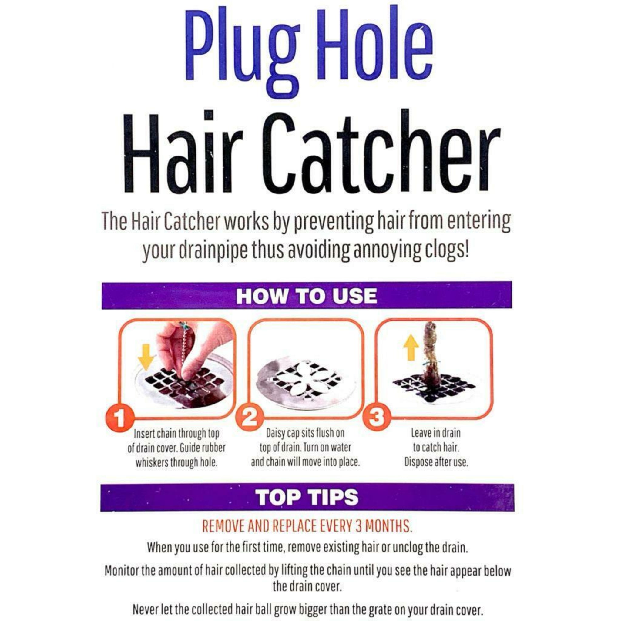 Beclen Harp 1Pk Plug Strainer Hair Catcher for Shower Drains, Bath Basin Plug Hole Strainer