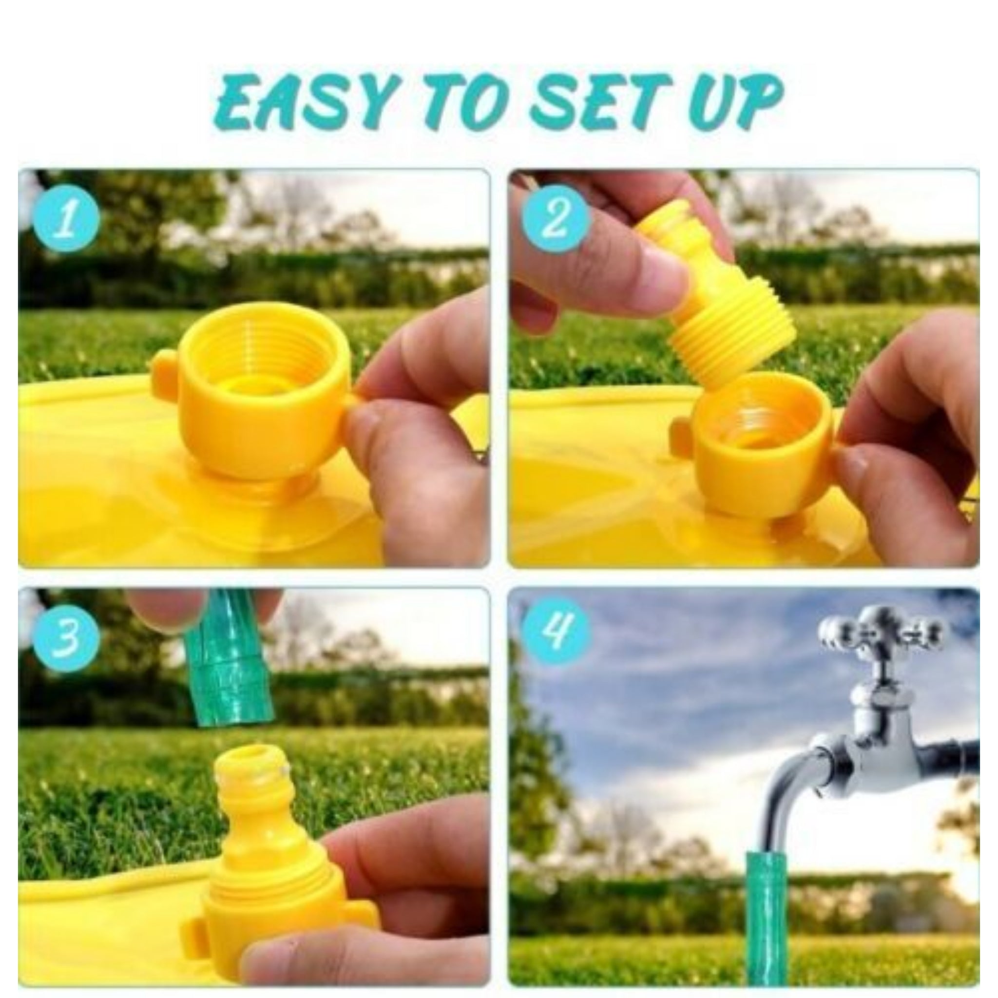 Beclen Harp 170cm Large Sprinkler Pad Splash Play Mat Water Toys Pool for Kids Toddlers