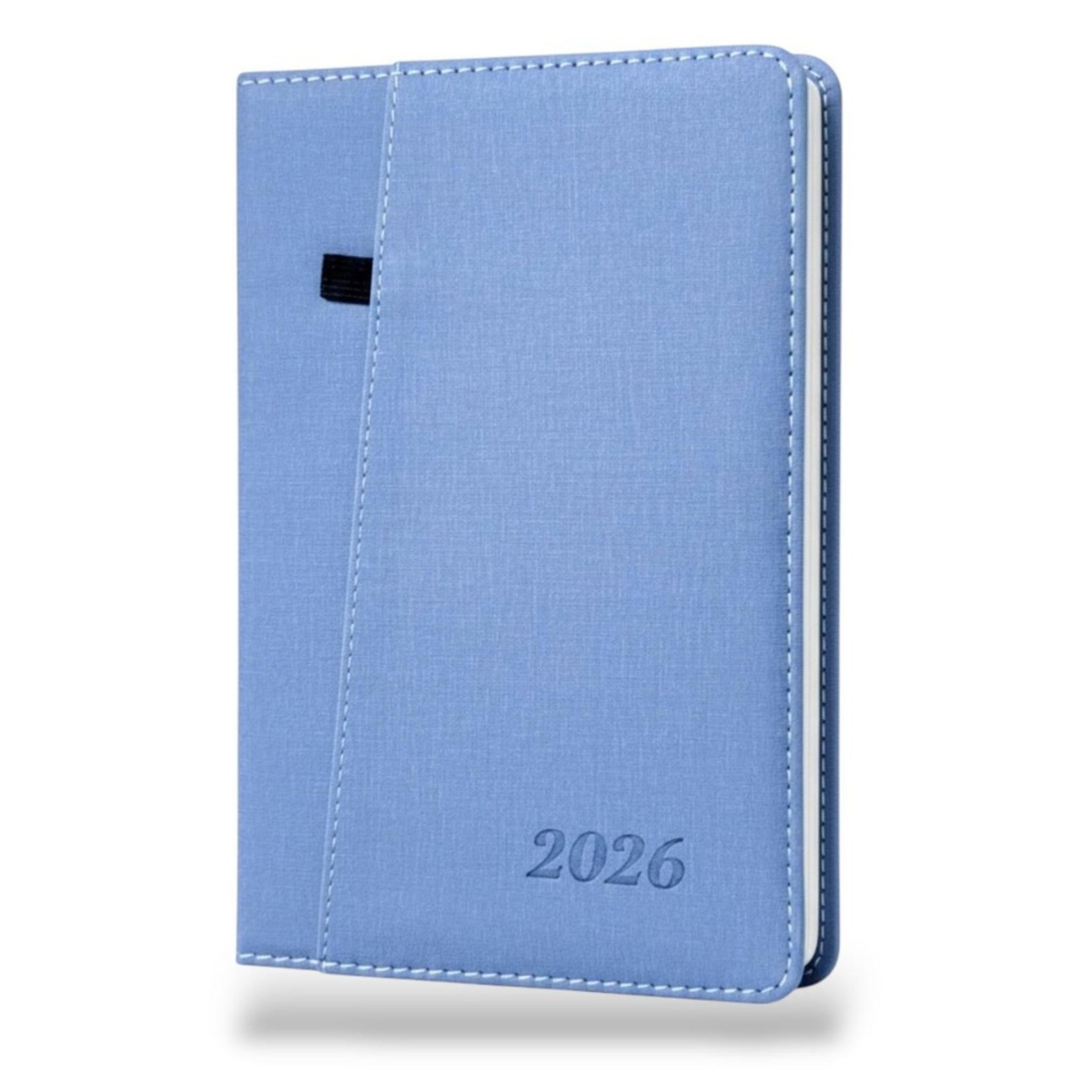 Beclen Harp 2026 Diary A5 Day to Page Full Year Planner Desk Luxury Stitched Fabric Cover