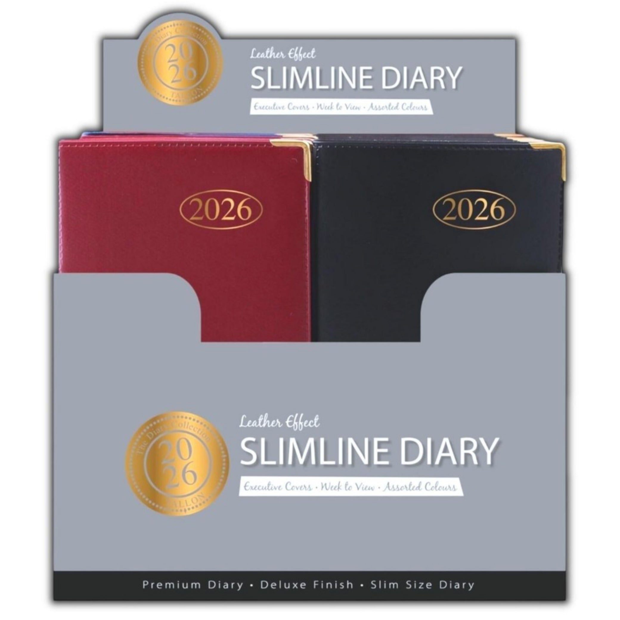 2026 DIARY POCKET / SLIM SLIMLINE WEEK TO VIEW METAL EDGE SOF PVC COVER DIARY