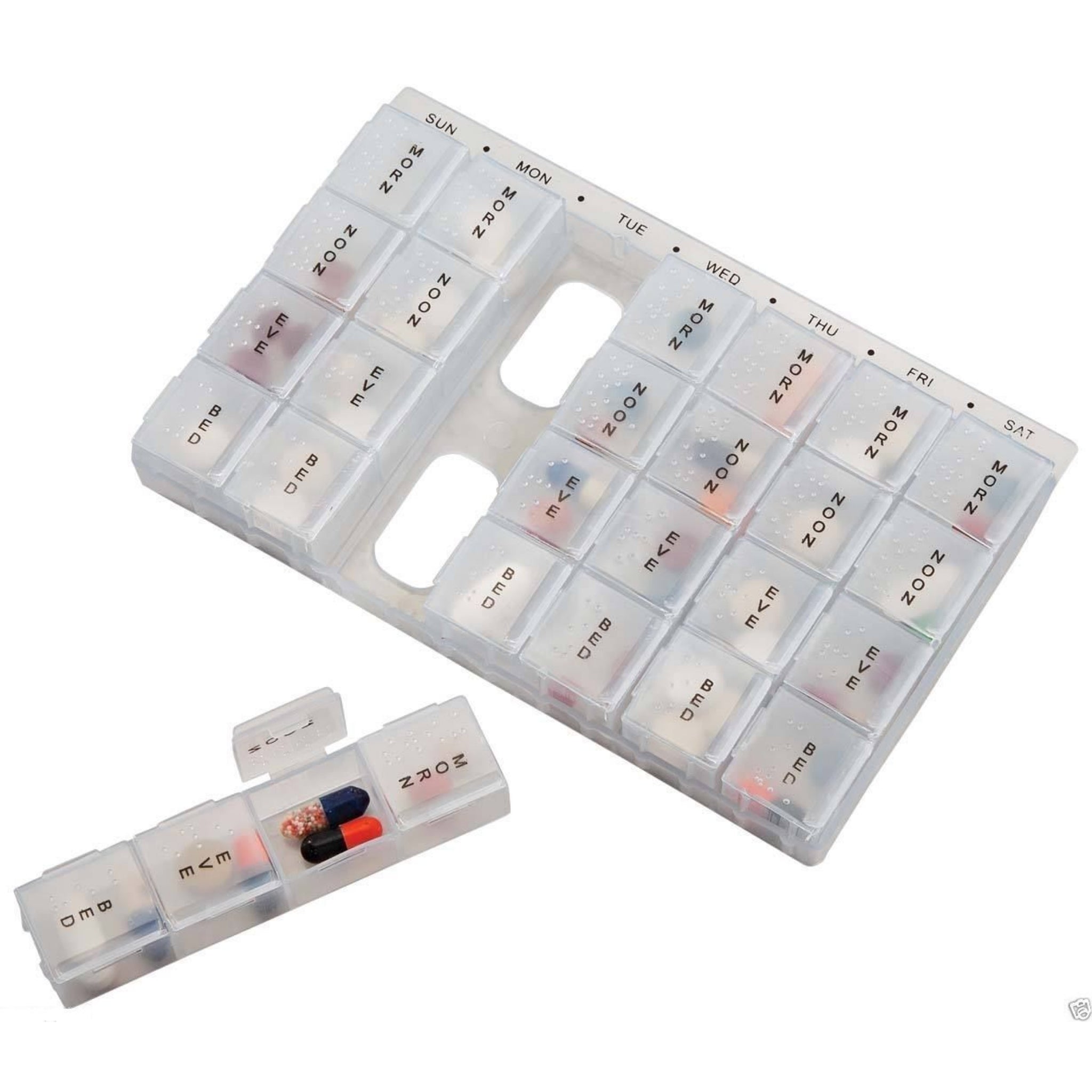 Beclen Harp Weekly 28 Day Tablet Pill Box Holder Medicine Storage Organizer Case Container`A