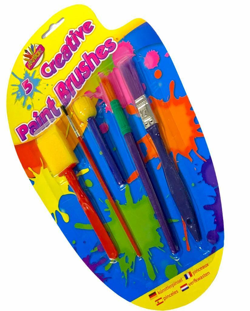 Beclen Harp 5Pcs Kids Paint Brushes Sponge Painting Brush Tool Set for Children Toddlers Hot