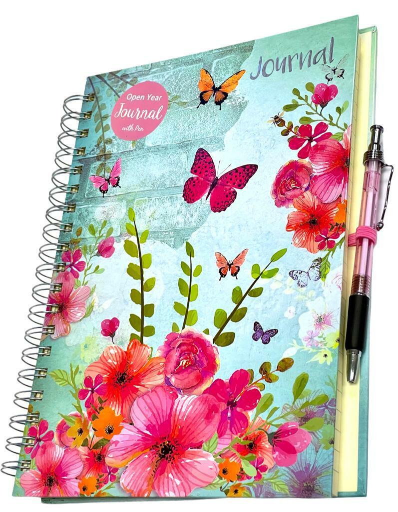 Beclen Harp A5+ Quality Decorative Vintage Open Year Journal / Diary with Pen - 240 Pages