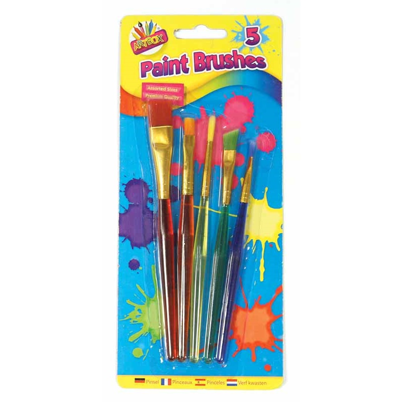 Beclen Harp Childrens 22ml Glass Paints set - 5 Different Shaped Brush Set Creative Art Set