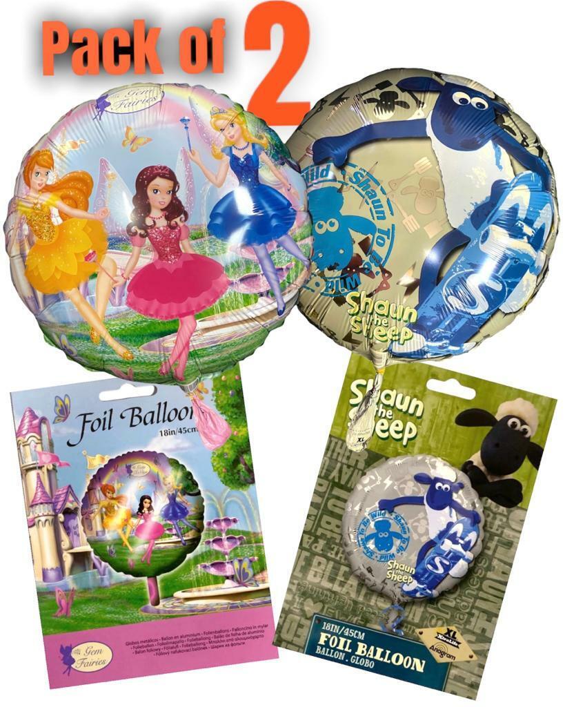 Beclen Harp 2Pcs Fairy / Shaun The Sheep Balloons HELIUM / AIR Celebration Party Kids Foil
