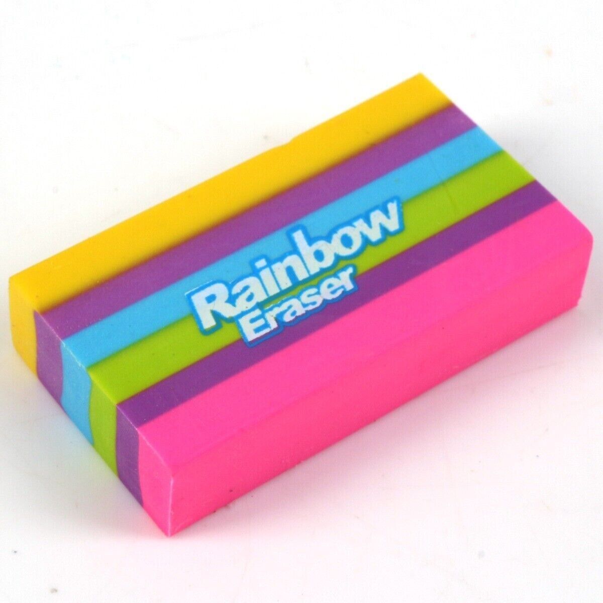 Beclen Harp 8x RAINBOW COLOUR ERASERS Kids Rubbers Party Favor Loot Gift Bag Reward Fillers