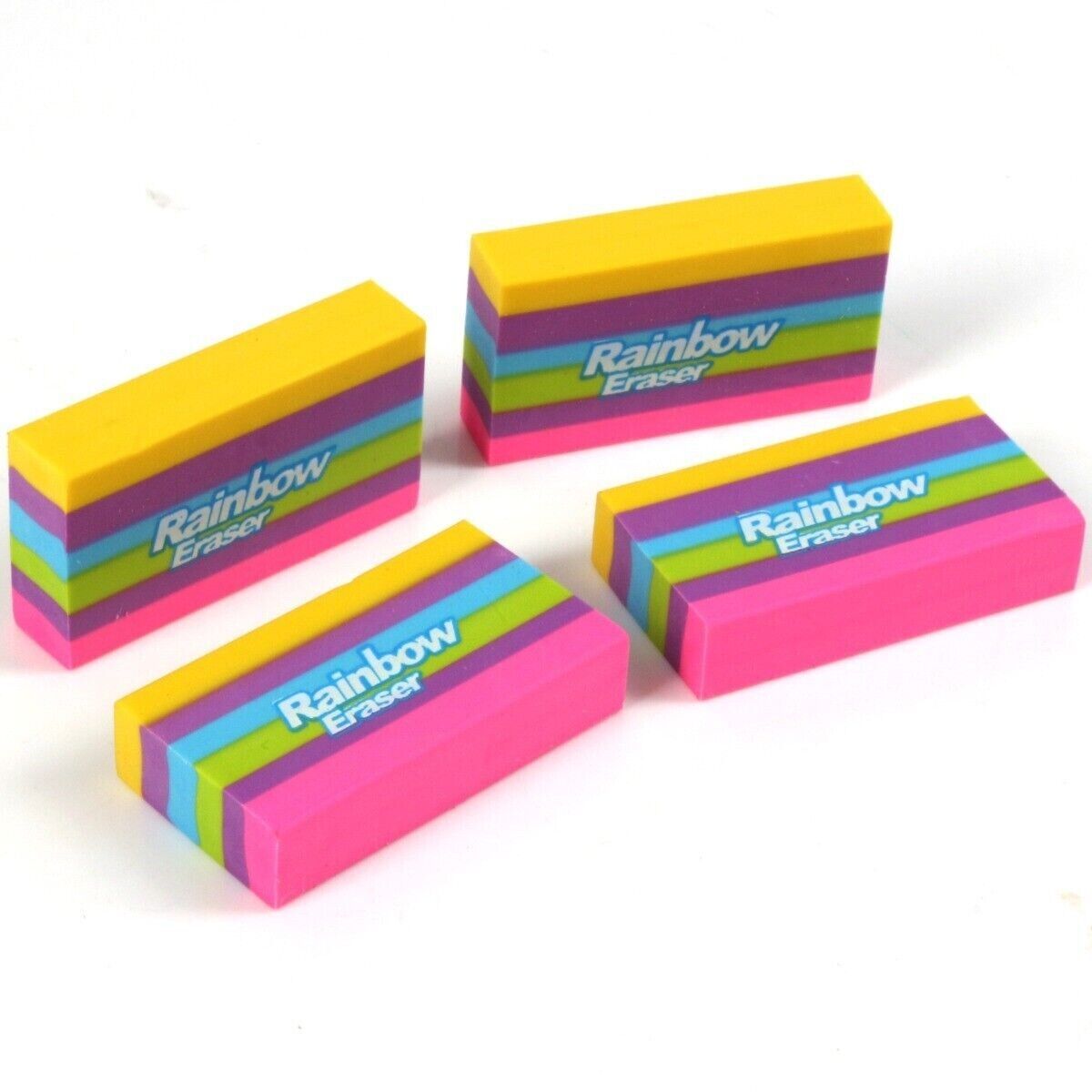 Beclen Harp 8x RAINBOW COLOUR ERASERS Kids Rubbers Party Favor Loot Gift Bag Reward Fillers