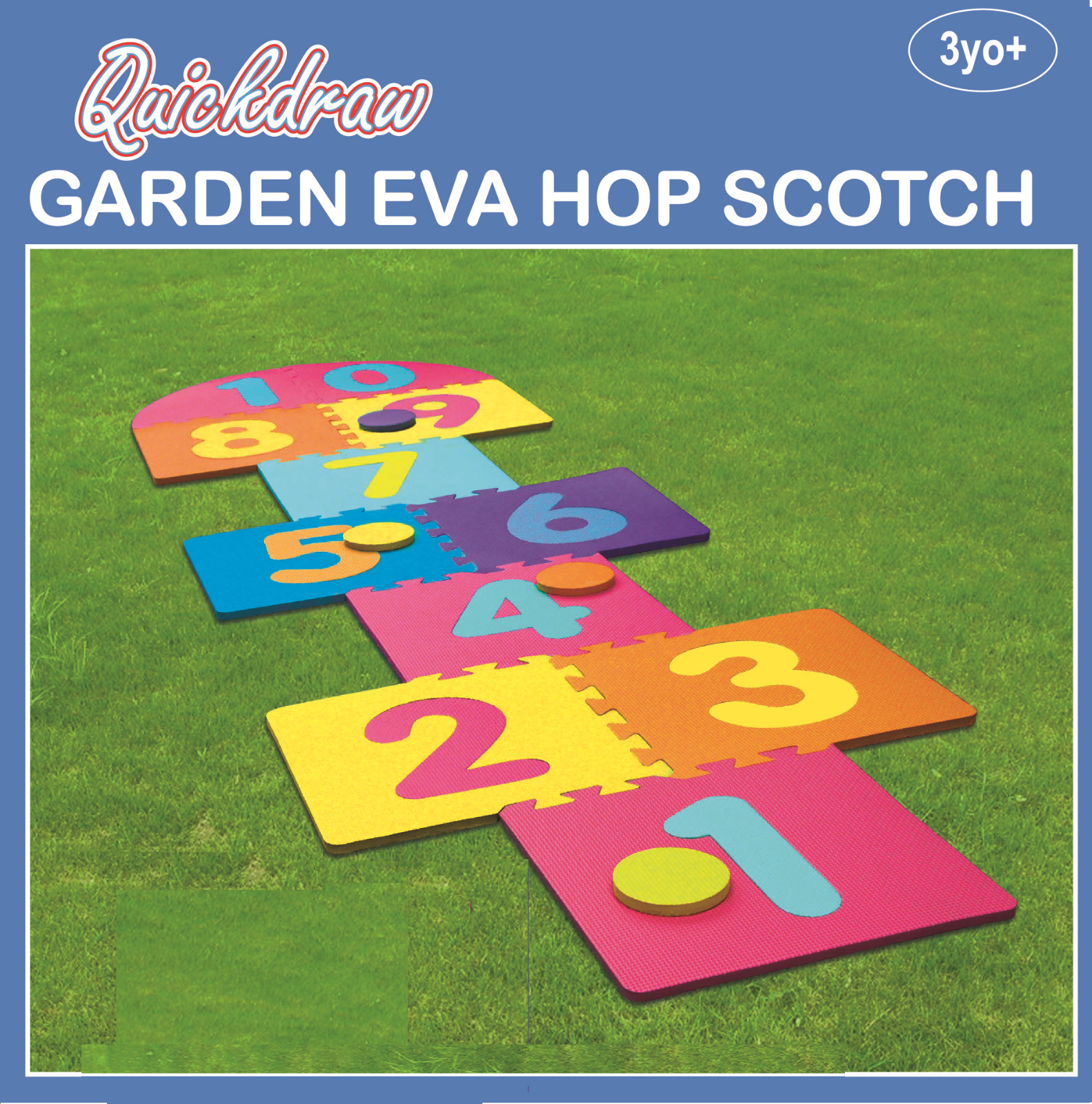 Beclen Harp New Giant Hop Scotch Indoor Outdoor Garden Fun Games Family Foam Mat Set