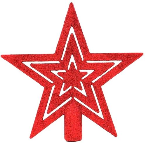 Beclen Harp 7" Large Glitter Star Christmas Tree Top Topper Decoration Xmas Tree Ornament