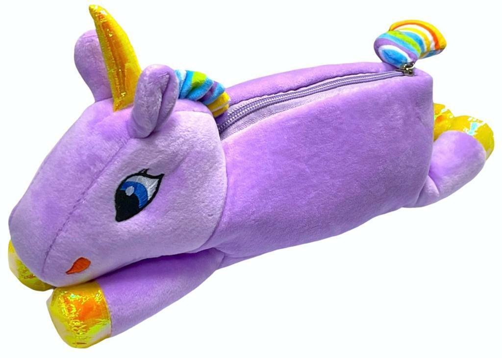 Beclen Harp Cartoon Plush Unicorn Rabbit Pencil Case Animal Pen Bag Kids School Stationery