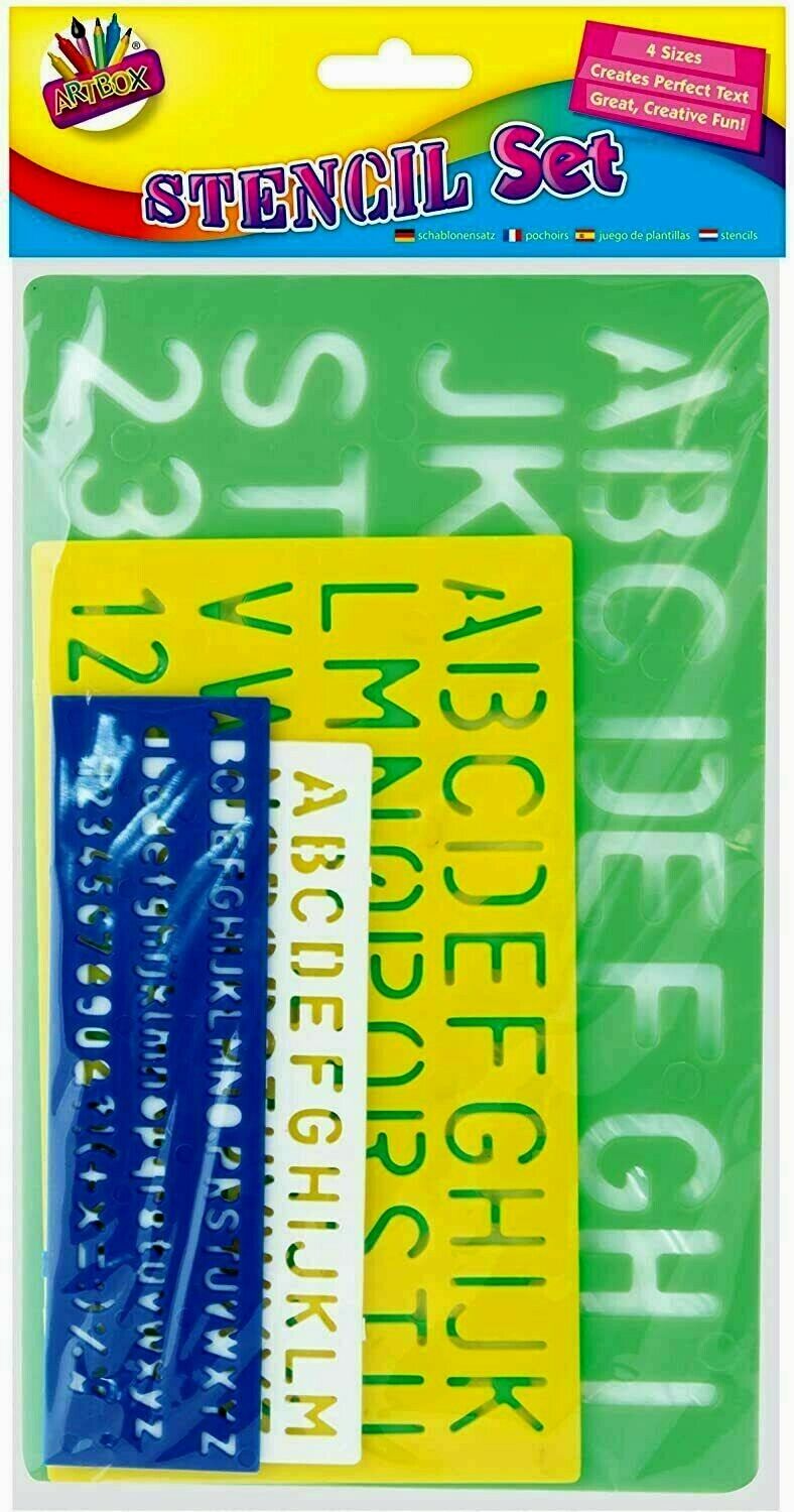 Beclen Harp Stencil Set Letters Alphabet Craft Numbering Signs Perfect Text Unicorn Dinosaur
