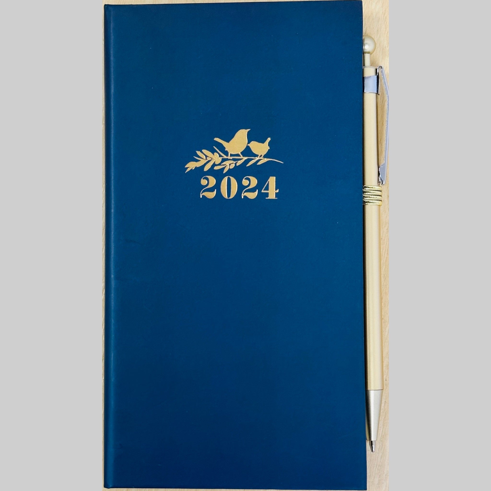 Beclen Harp 2024 Slim Size Hardback Planner Organiser Diary Week To View/ WTV Easy To Go Full Year Diary