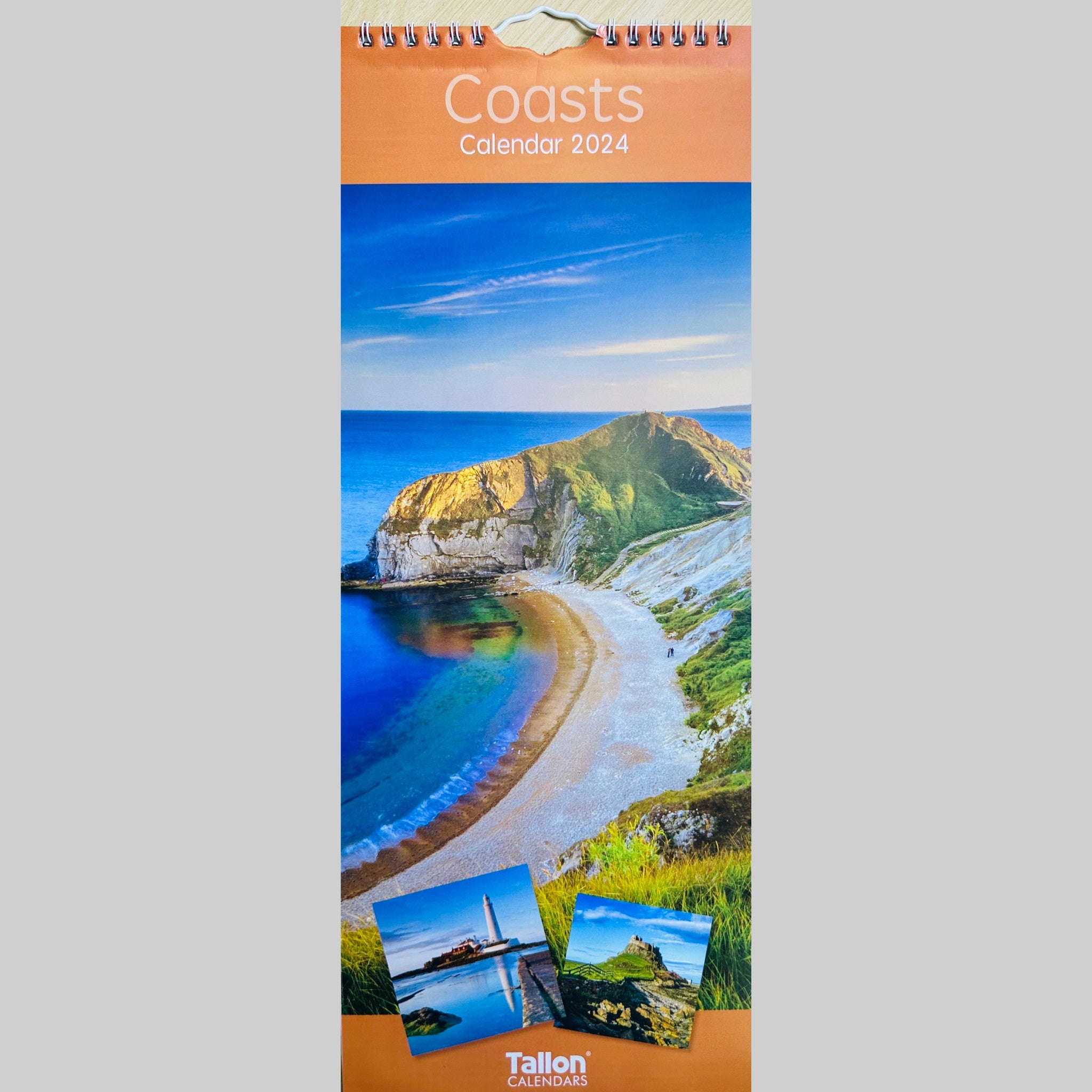 Beclen Harp Super Slim Month to View Spiral Bound Hanging Wall Calendar Home Office 2024 Gardens/ Cottages/ Coasts/ Scenes