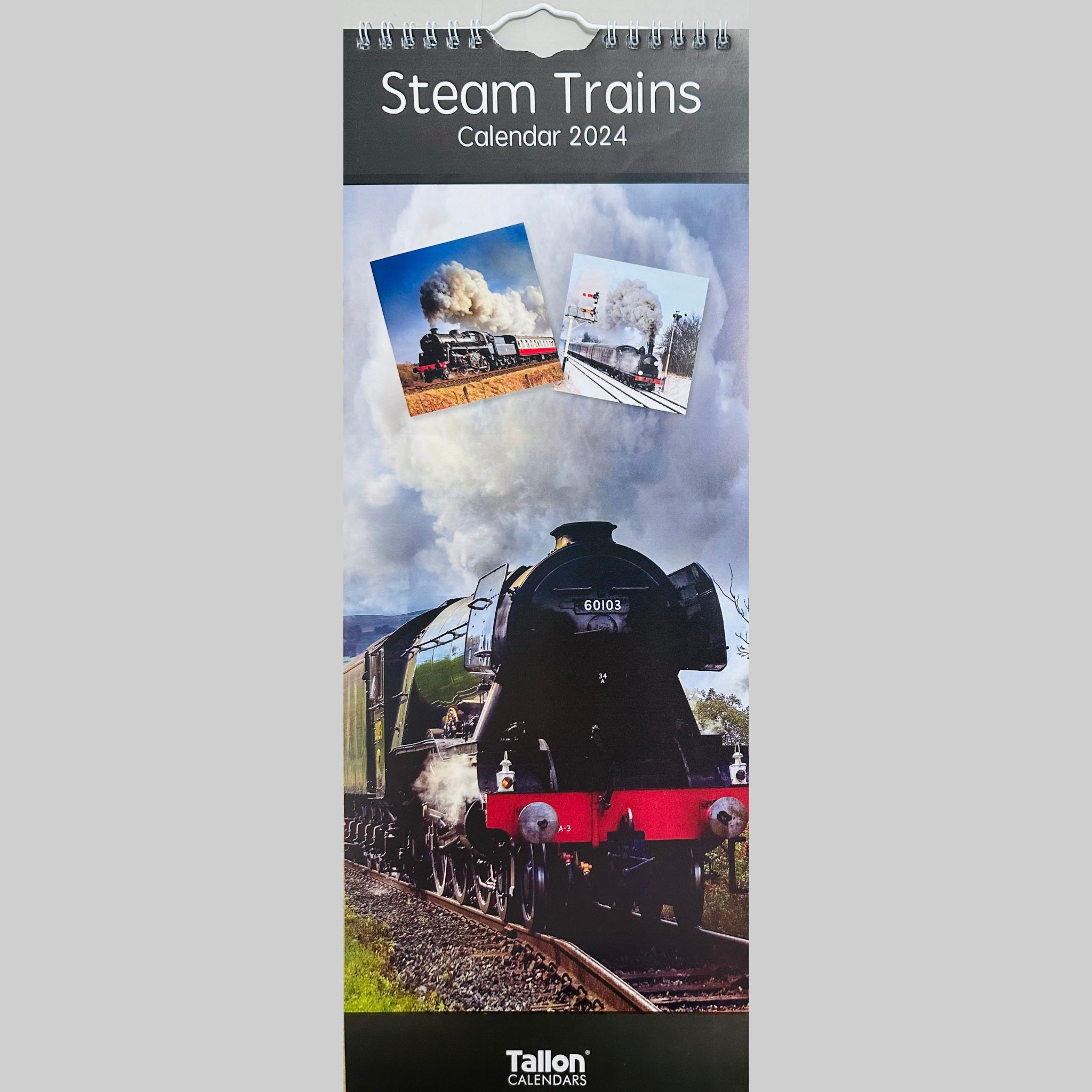Beclen Harp Super Slim Month to View Spiral Bound Hanging Wall Calendar Home Office 2024 Steam Trains, Tractors, Aviation, Vintage Transport
