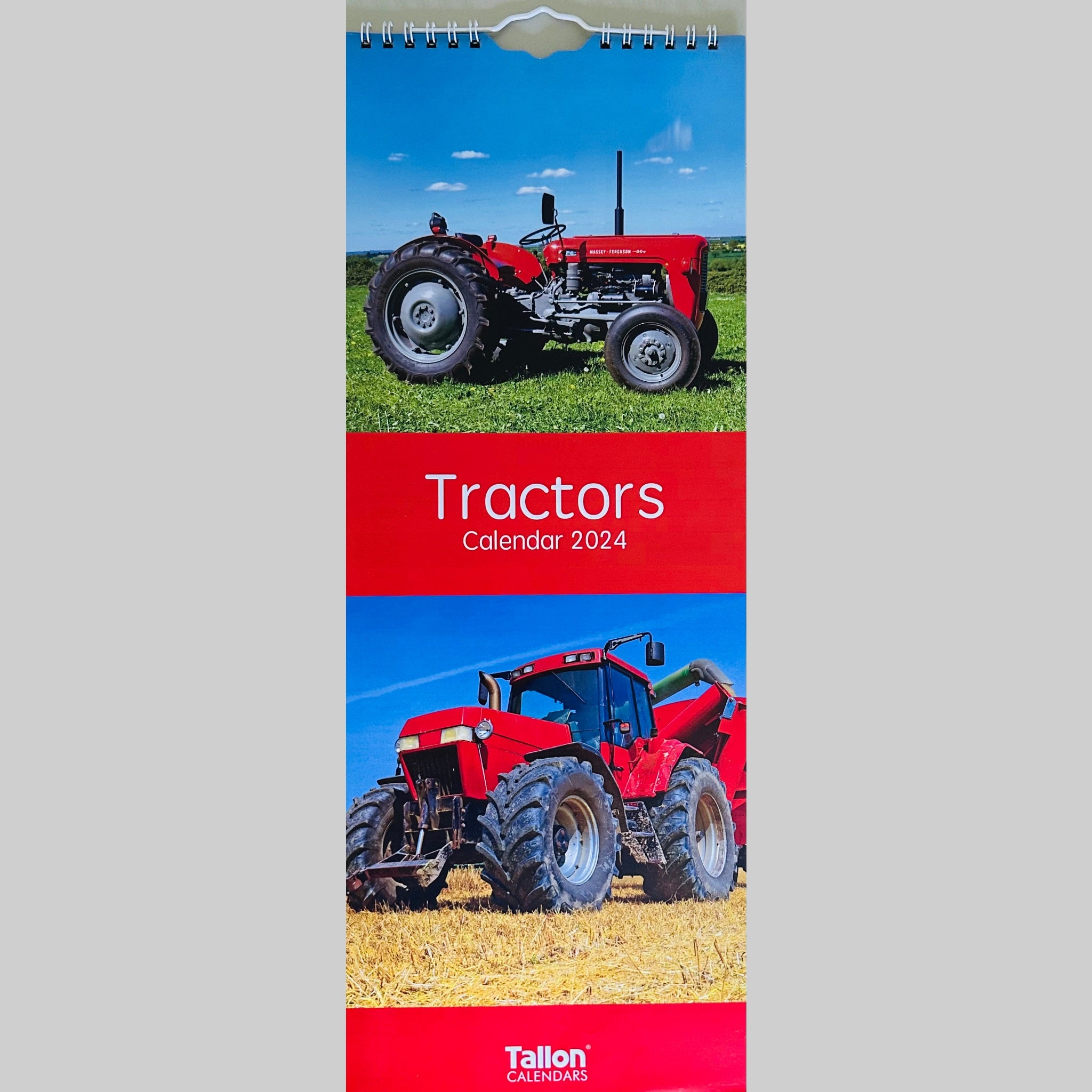 Beclen Harp Super Slim Month to View Spiral Bound Hanging Wall Calendar Home Office 2024 Steam Trains, Tractors, Aviation, Vintage Transport