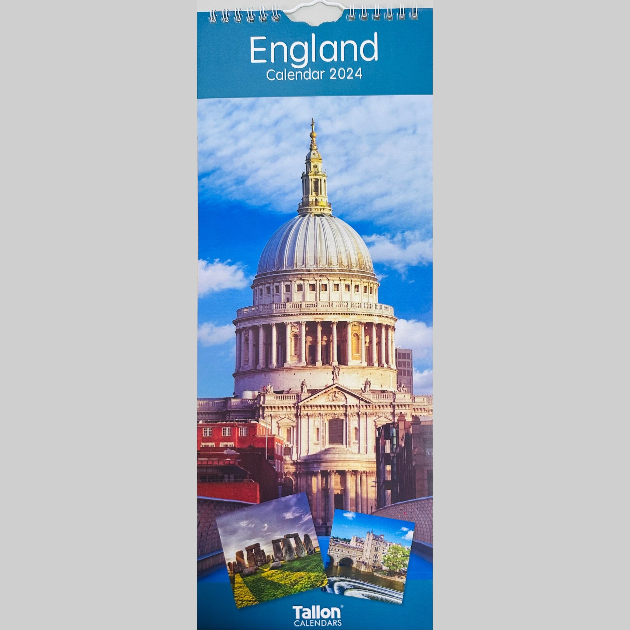 Beclen Harp Super Slim Month to View Spiral Bound Hanging Wall Calendar Home Office 2024 England