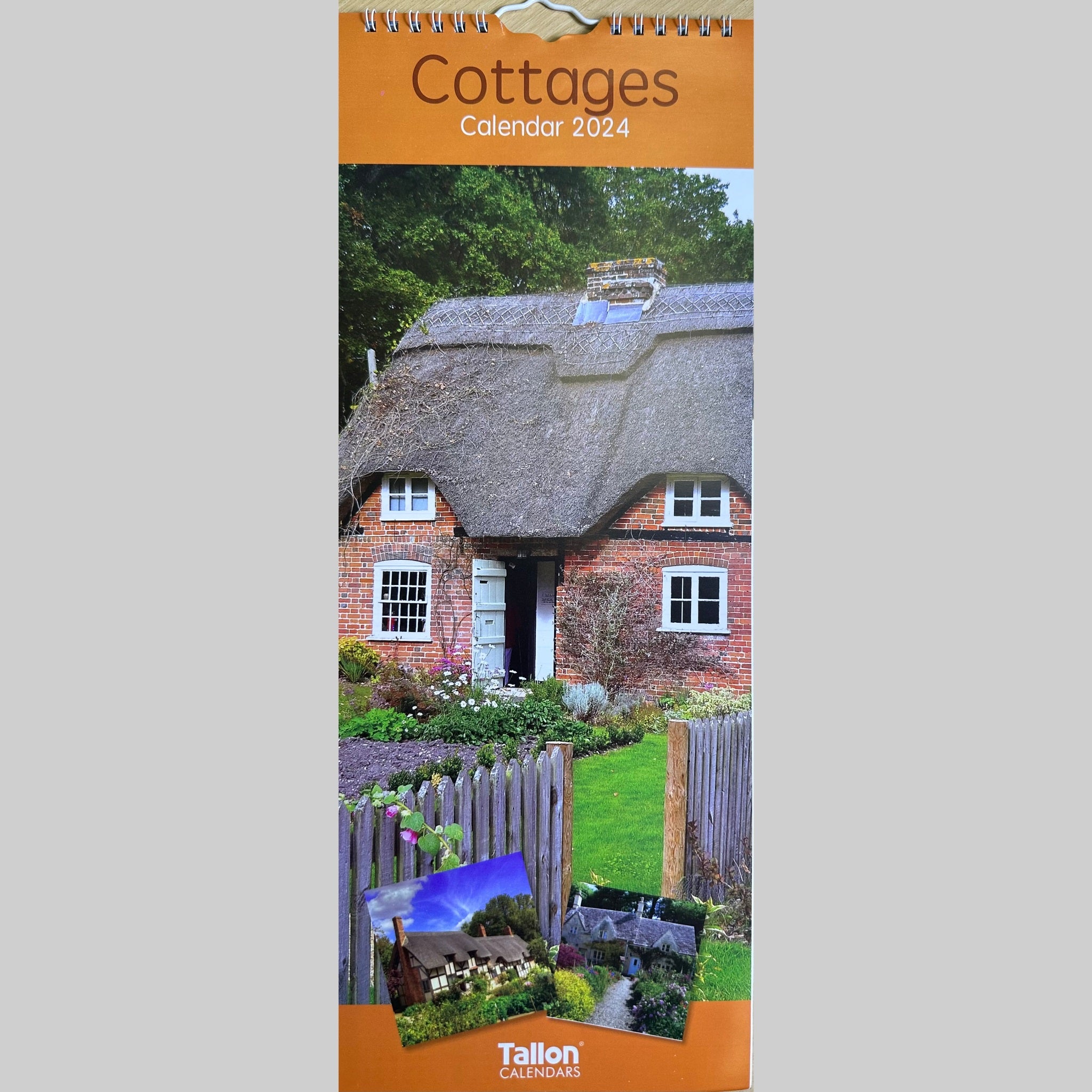 Beclen Harp Super Slim Month to View Spiral Bound Hanging Wall Calendar Home Office 2024 Gardens and Cottages