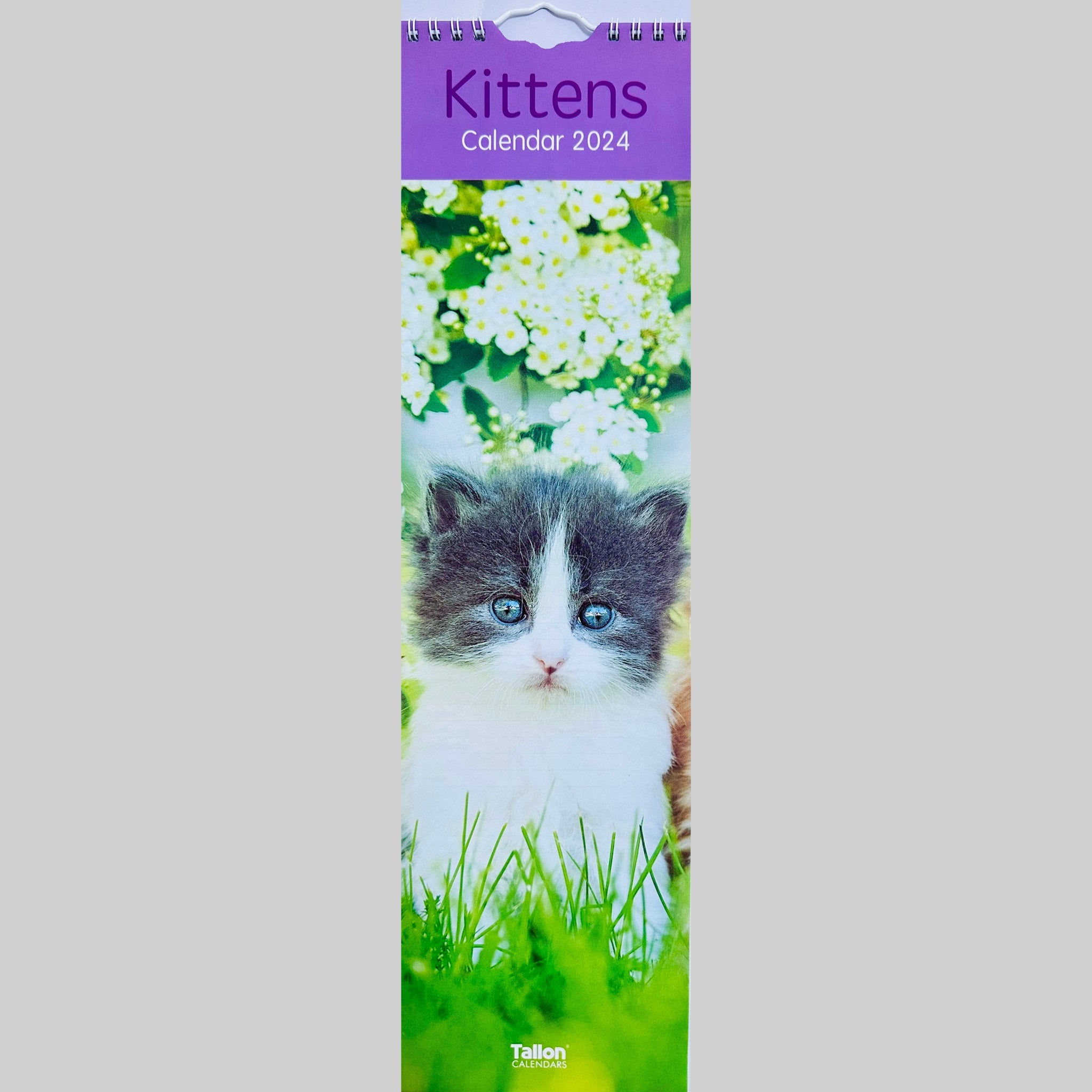 Beclen Harp Super Slim Month to View Spiral Bound Hanging Wall Calendar Home Office 2024 Dogs, Puppies, Kittens, Cats, Wildlife, Flowers, Scenes, Gardens