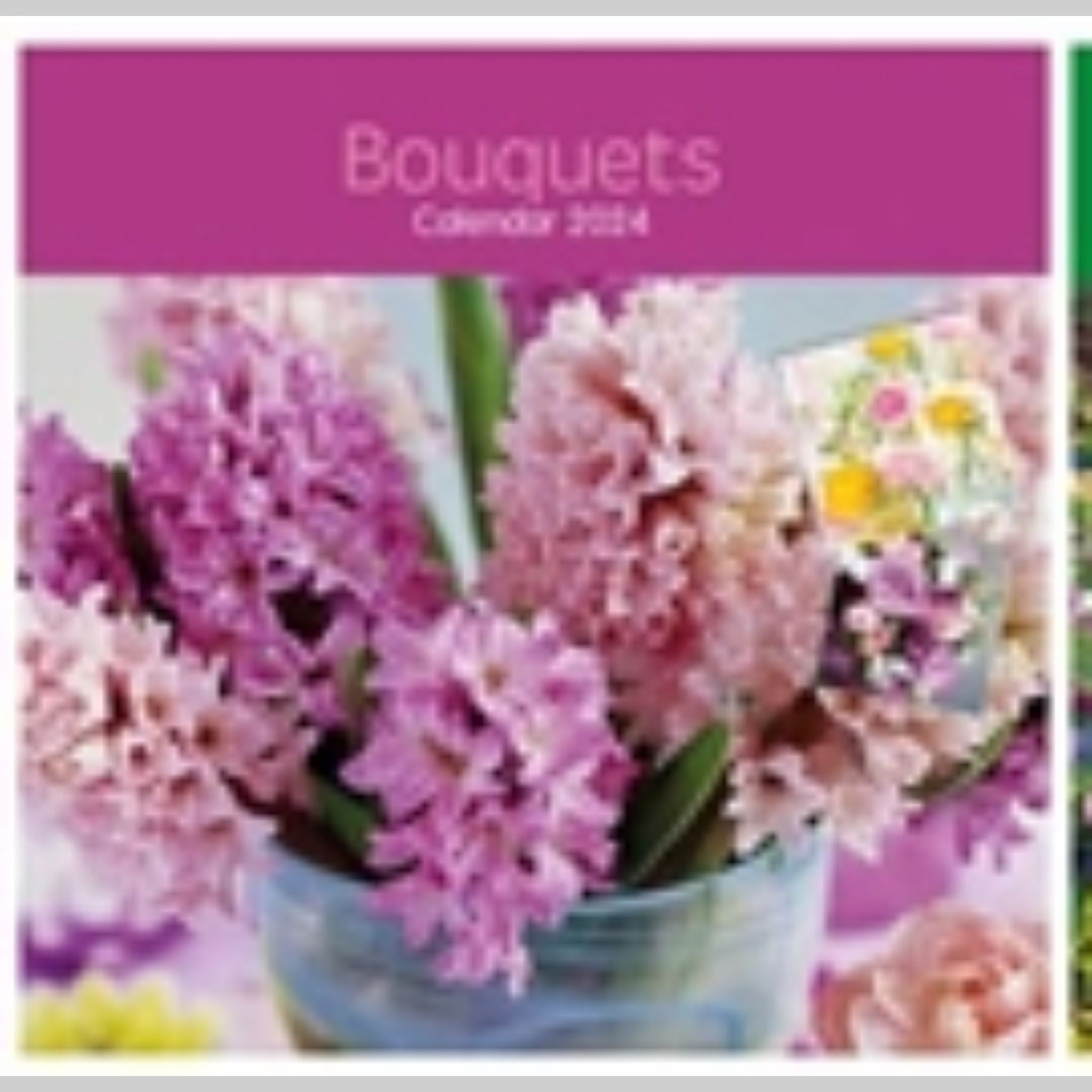 Beclen Harp 2024 Month to View Flip Over Desk Top Calendar/ Square Wall Hanging Home Office Work Top Planner Flowers Bouquets Gardens