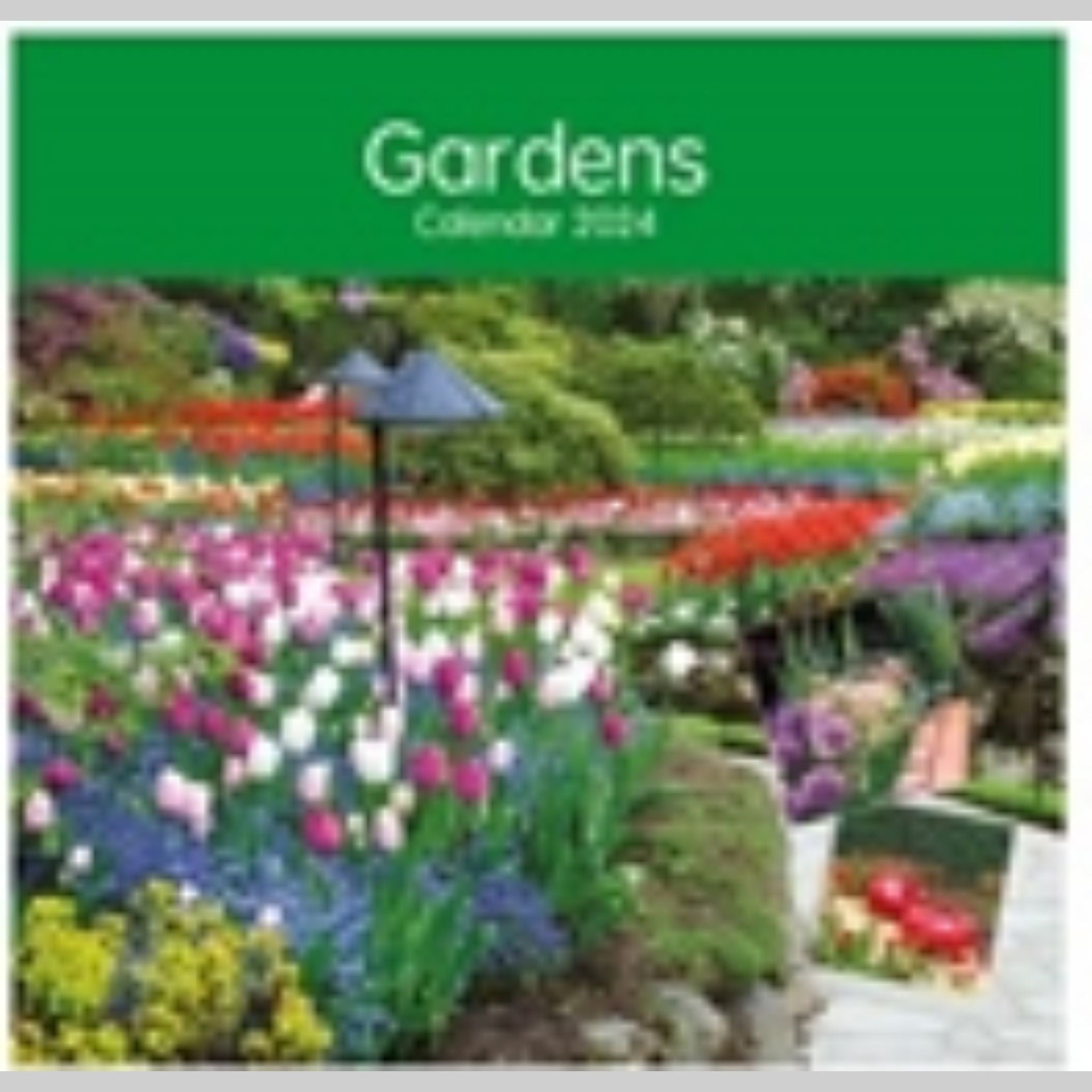 Beclen Harp 2024 Month to View Flip Over Desk Top Calendar/ Square Wall Hanging Home Office Work Top Planner Flowers Bouquets Gardens