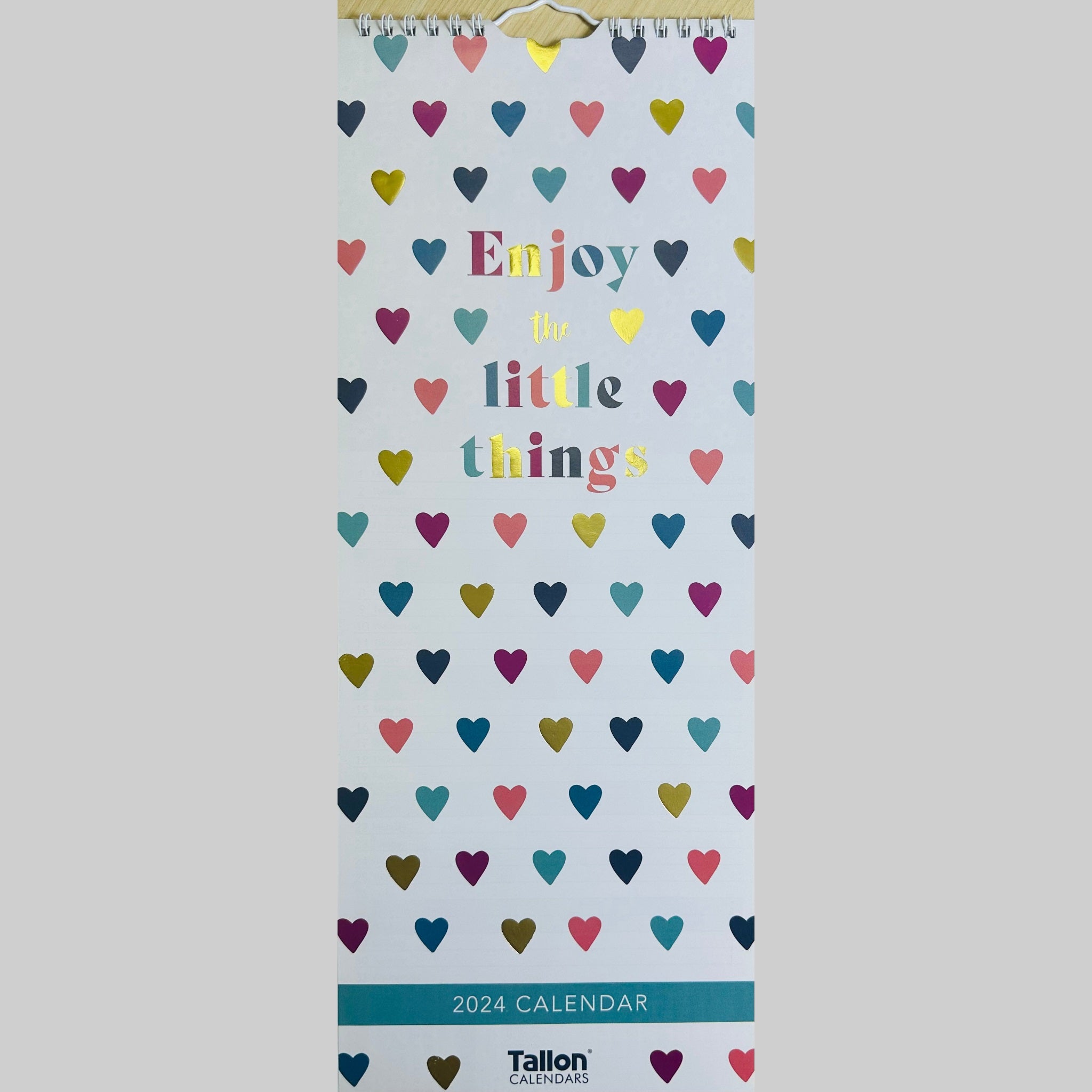 Beclen Harp Super Slim Month to View Spiral Bound Hanging Wall Calendar Home Office 2024 Enjoy The Little Things, You've Got This, Teddies, Jungle Vibes
