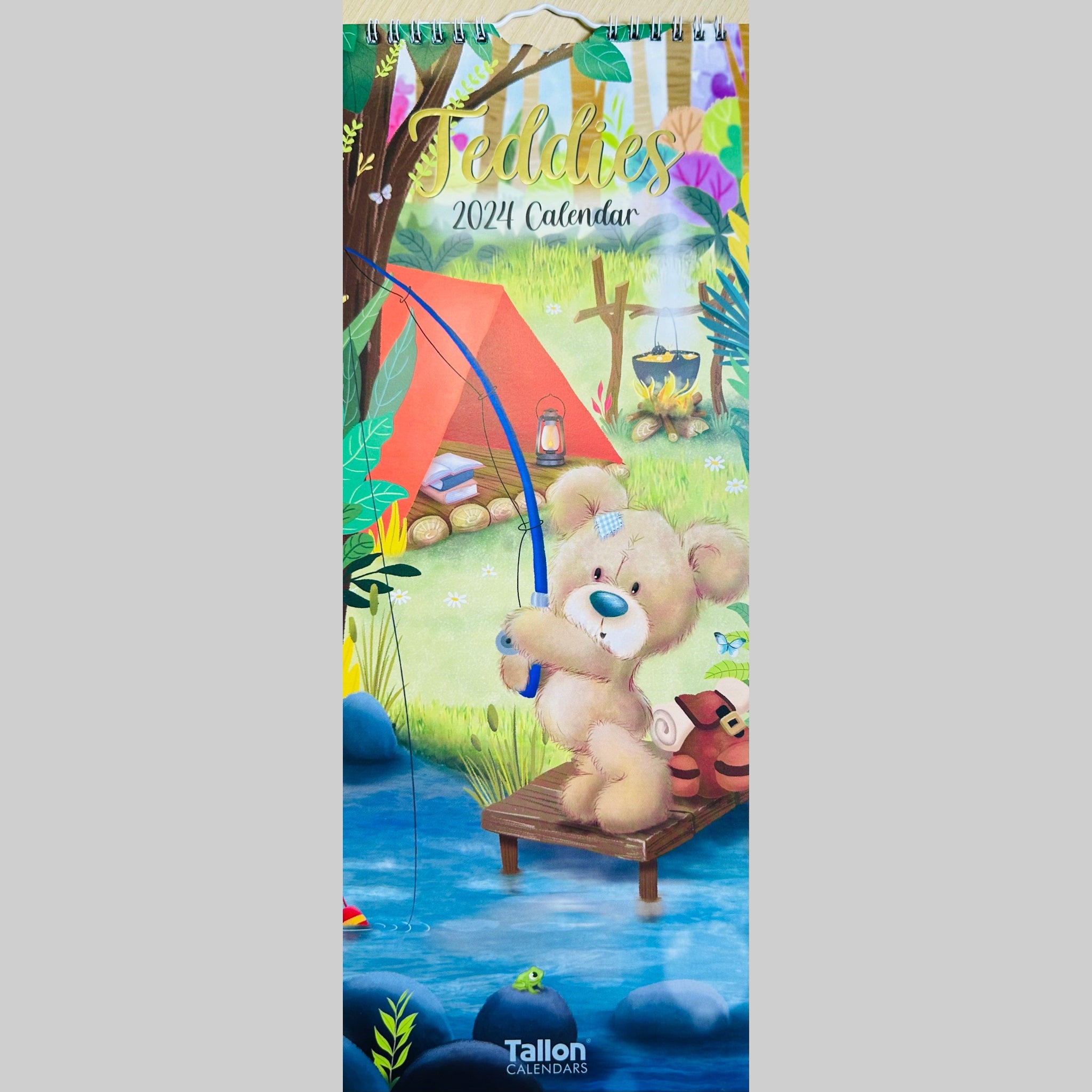 Beclen Harp Super Slim Month to View Spiral Bound Hanging Wall Calendar Home Office 2024 Enjoy The Little Things, You've Got This, Teddies, Jungle Vibes