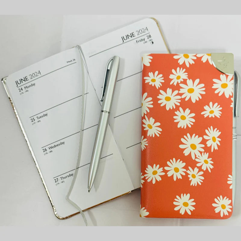 Beclen Harp 2024 Slim Size Hardback Planner Organiser Diary Week To View/ WTV Easy To Go Full Year Diary