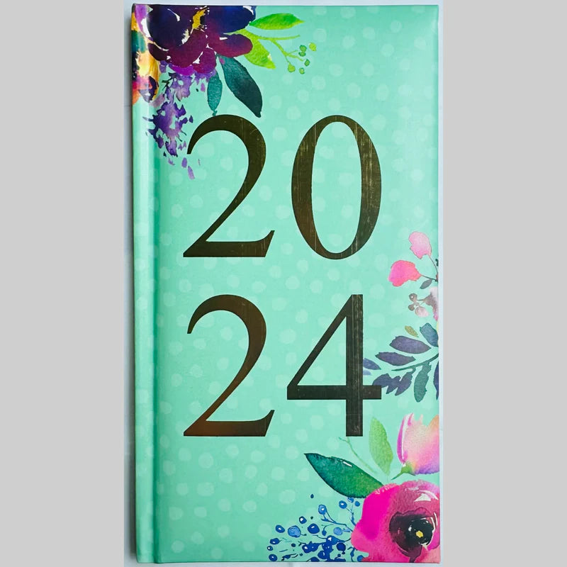 Beclen Harp 2024 Slim Size Hardback Planner Organiser Diary Week To View/ WTV Easy To Go Full Year Diary