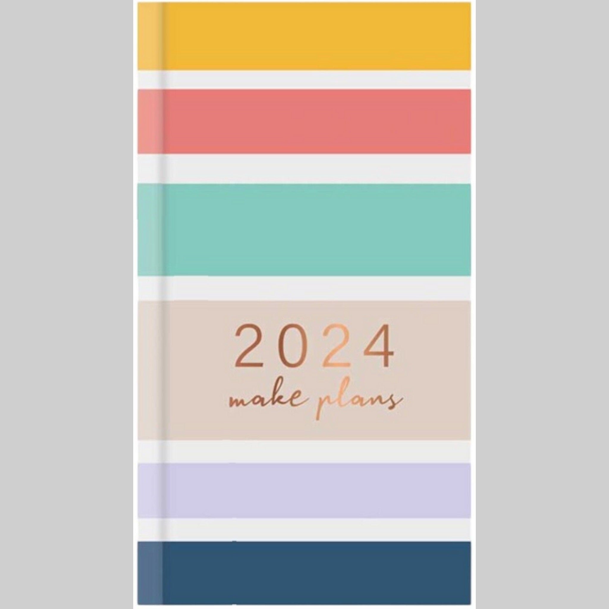 Beclen Harp 2024 Slim Size Hardback Planner Organiser Diary Week To View/ WTV Easy To Go Full Year Diary