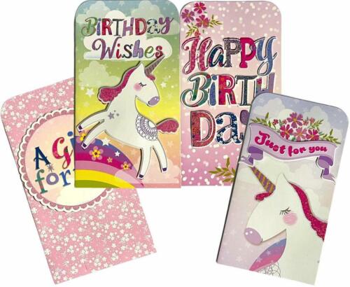 Beclen Harp 4 x Birthday Money Wallet + Envelope Cash Voucher Cute Card Gift For You Present