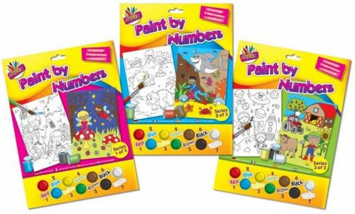 Beclen Harp A4 Paint By Numbers Kids Children Art Painting Paint Brush Set - Various Design