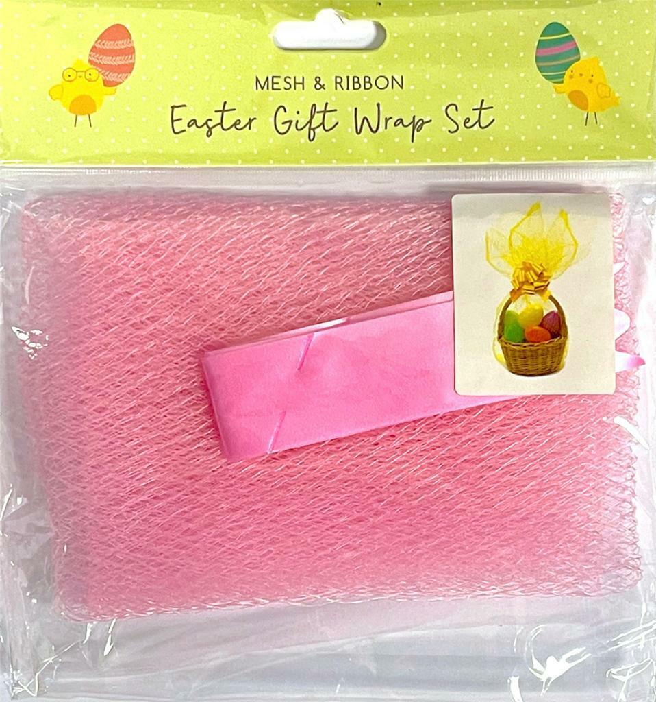 Beclen Harp NEW FINE EASTER / CHRISTMAS MESH & RIBBON GIFT WRAPPING CRAFT SET - 2 COLOURS