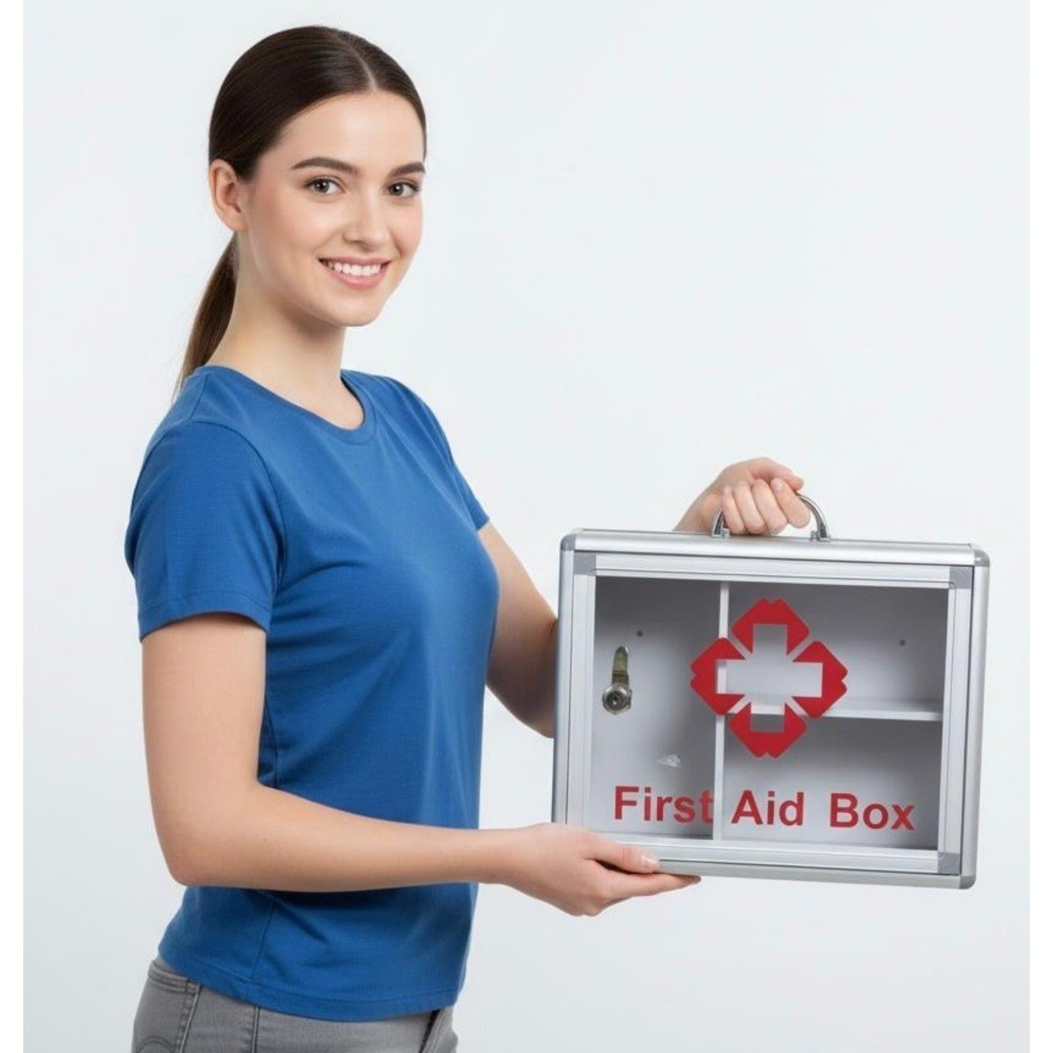 BECLEN HARP MEDICAL CABINET FIRST AID WALL MOUNTED MEDICINE BOX LOCKABLE WITH 2 KEYS NEW UK FREE SHIPPING