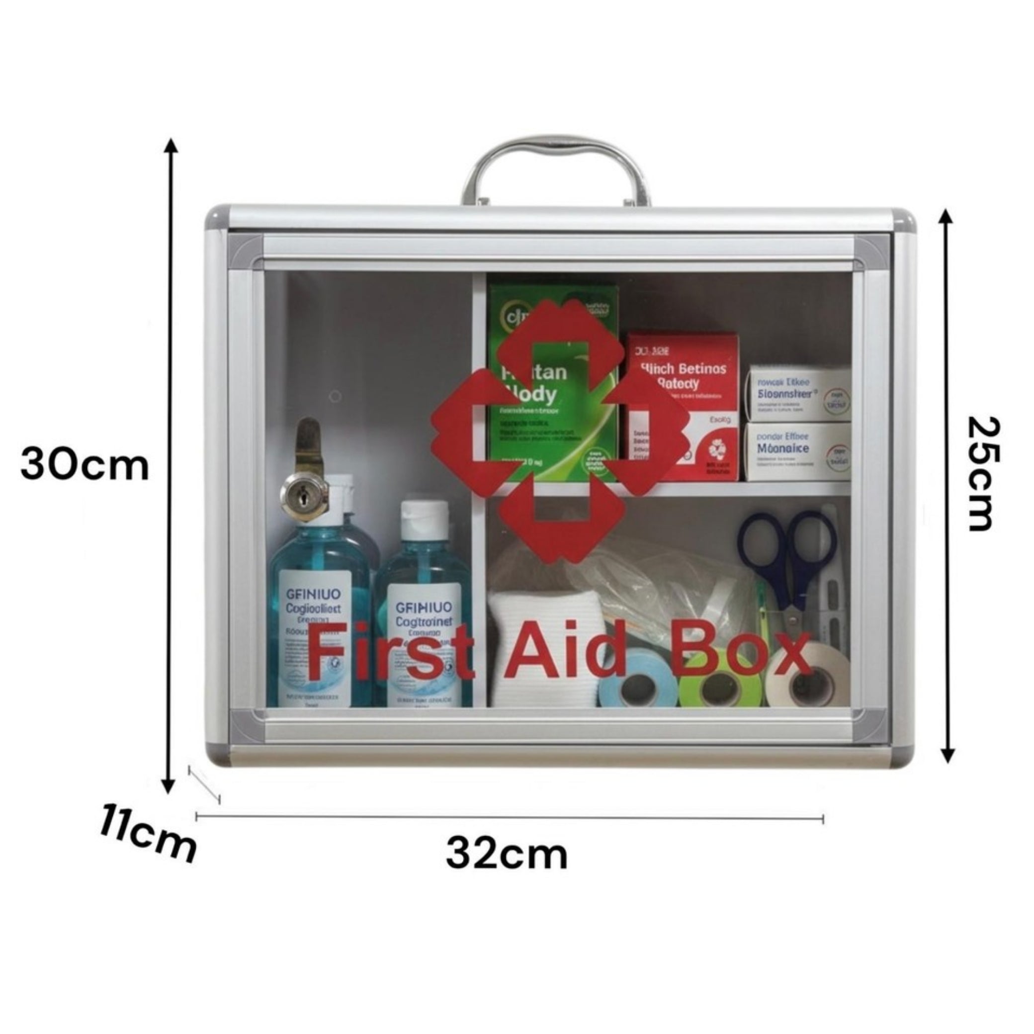BECLEN HARP MEDICAL CABINET FIRST AID WALL MOUNTED MEDICINE BOX LOCKABLE WITH 2 KEYS NEW UK FREE SHIPPING