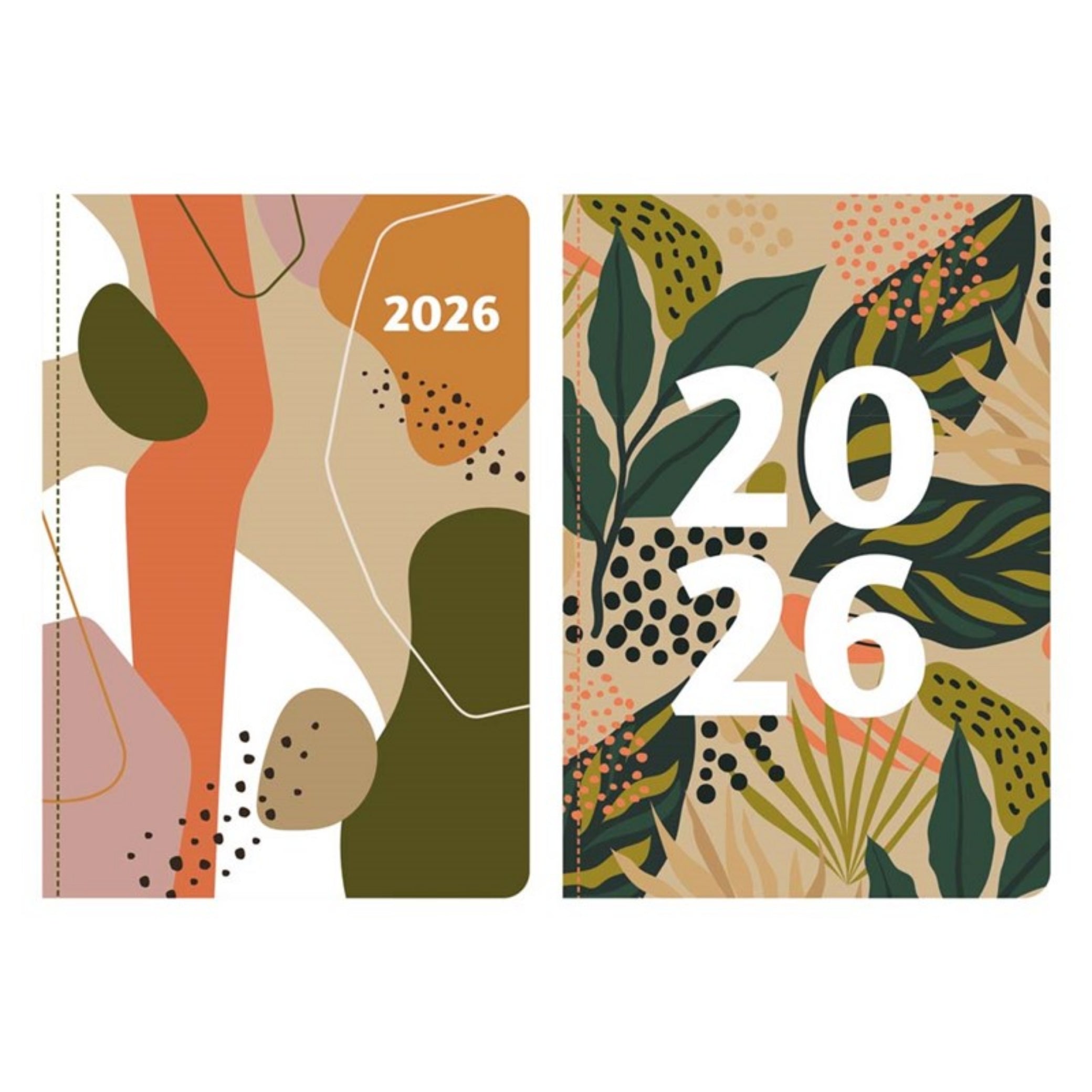 Beclen Harp 2026 Wiro A5 Week to view Recycle Leaves theme Office Home School Desktop Diary Desktop School Note Date Full Year - Xmas Easter gift