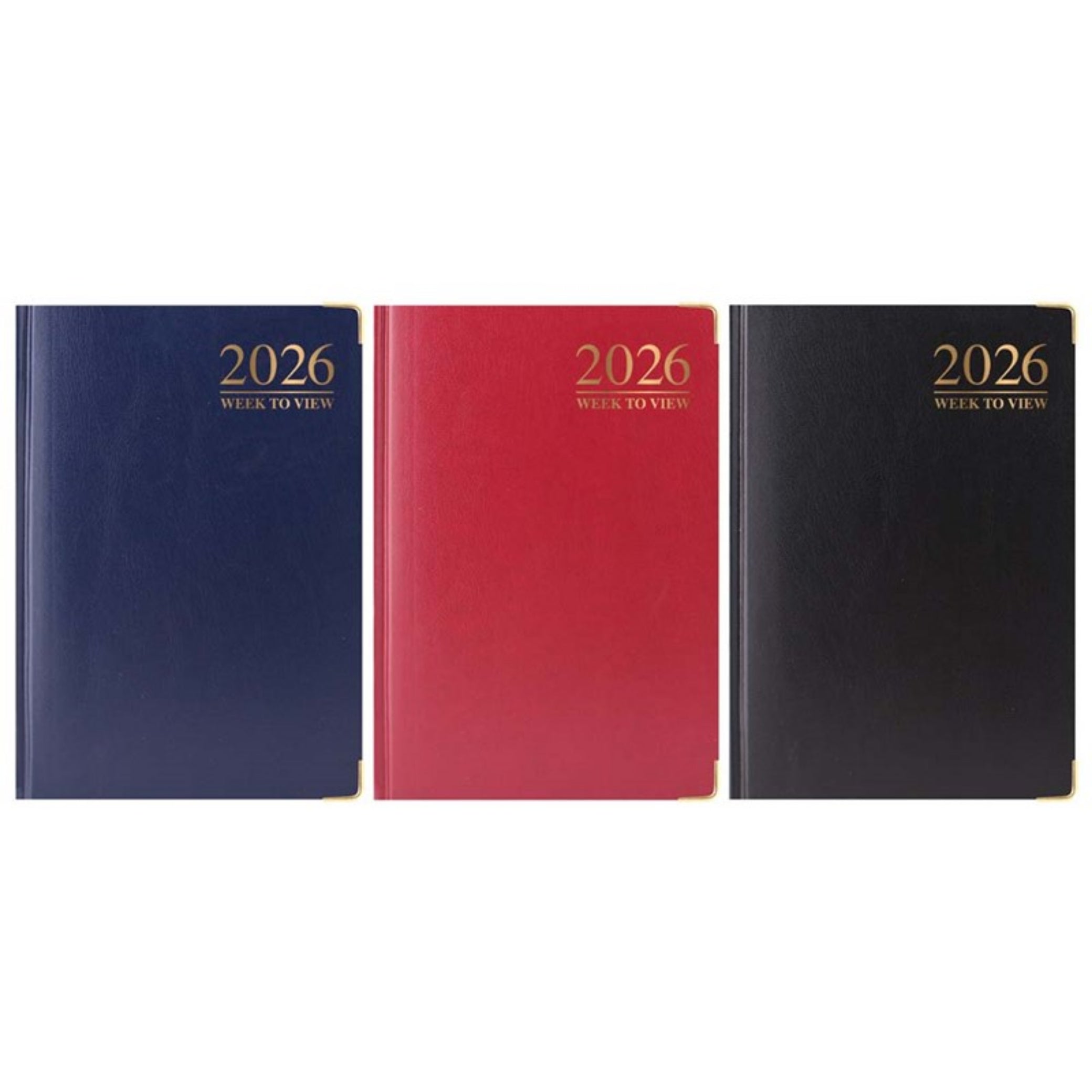 Beclen Harp 2026 A5 Week to view Hardback Metal Edge Office Home School Desktop Diary School Note Date Full Year - Xmas Easter gift