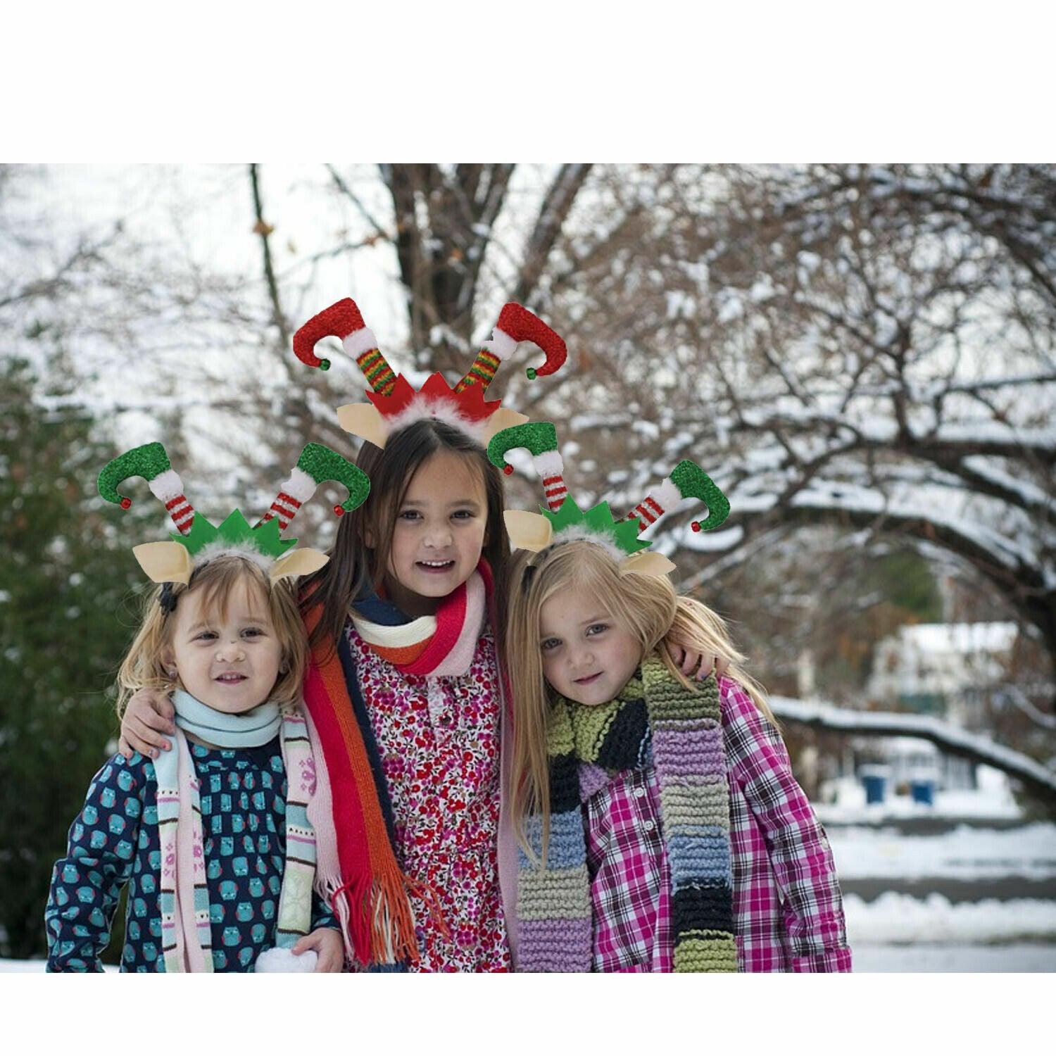 Beclen Harp 2pc CHRISTMAS ELF LEGS HEADBAND Metallic Santa Helper Xmas Fancy Dress T2778 UK