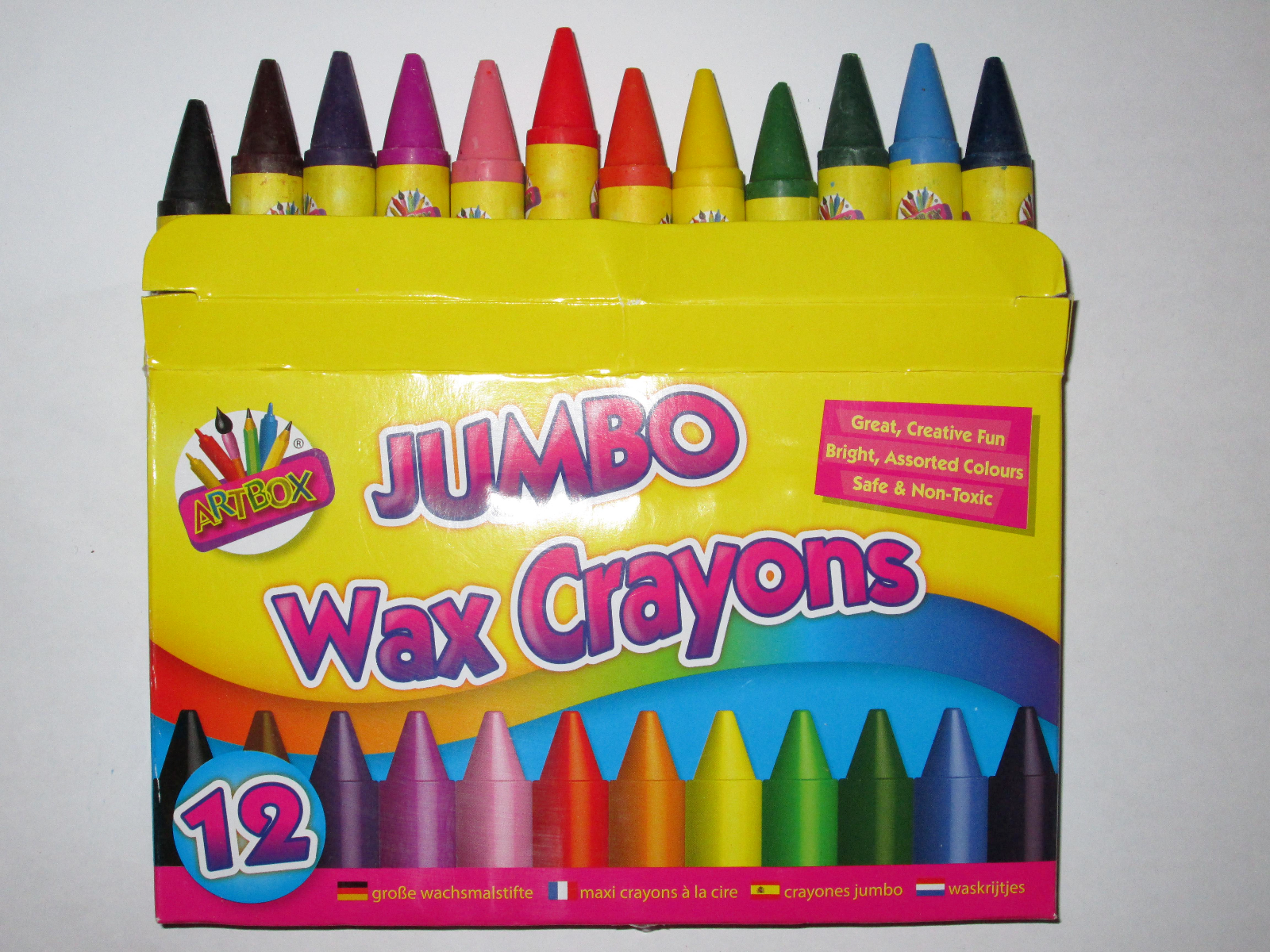 Beclen Harp 12 Jumbo Wax Crayons Non Toxic Toddler First Bright Colour