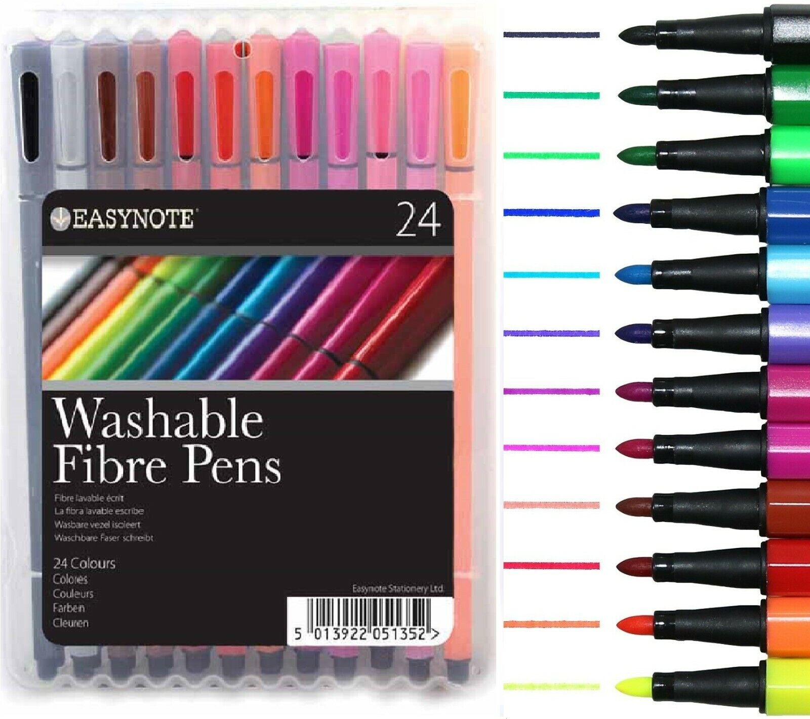 50 Felt Tip Pens Set Fine Fibre Drawing Markers Colouring Art School Colour  Kids