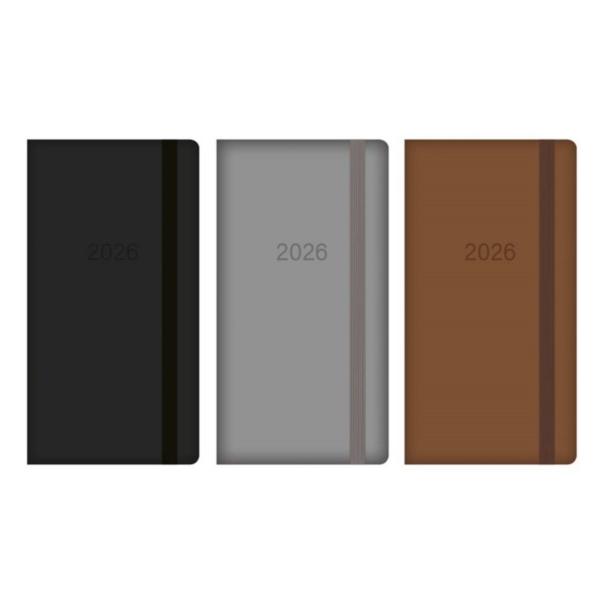 Beclen Harp 2026 SLIM Week to view PU leather With Ribbon strip School Home Office Desktop Diary Note Date Full Year Family planner diary - Xmas gift