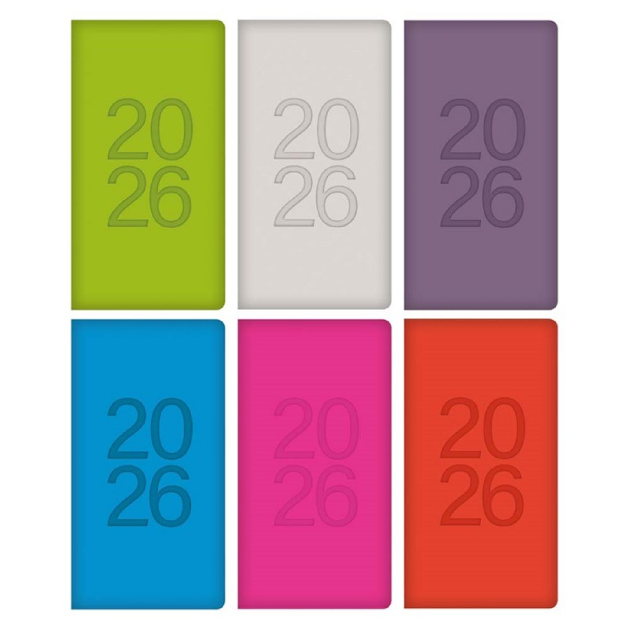 Beclen Harp 2026 SLIM Week to view PU leather Bright colors School Home Office Desktop Diary Note Date Full Year Family planner diary - Xmas gift