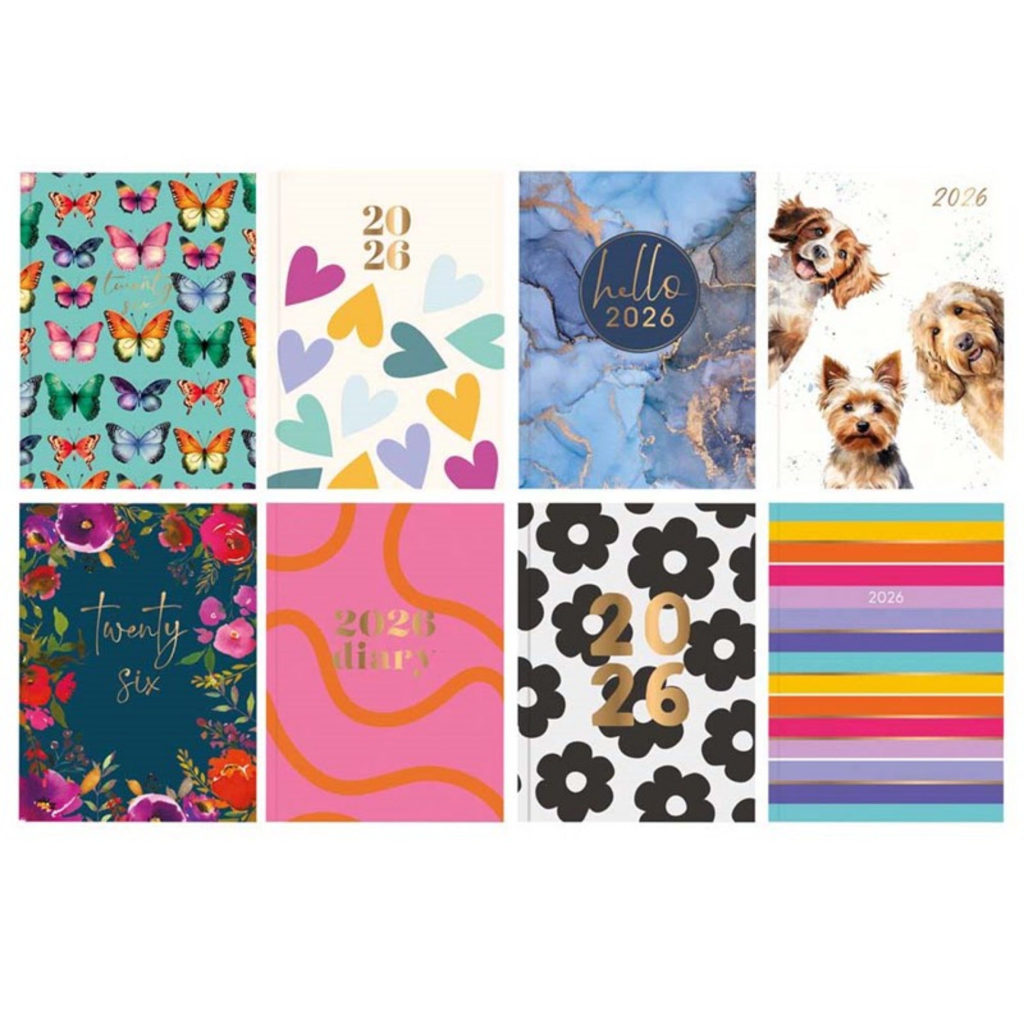 Beclen Harp 2026 Wiro A5 Week to view hot selling 8 designs Office Home School Desktop Diary Desktop School Note Date Full Year - Xmas Easter gift