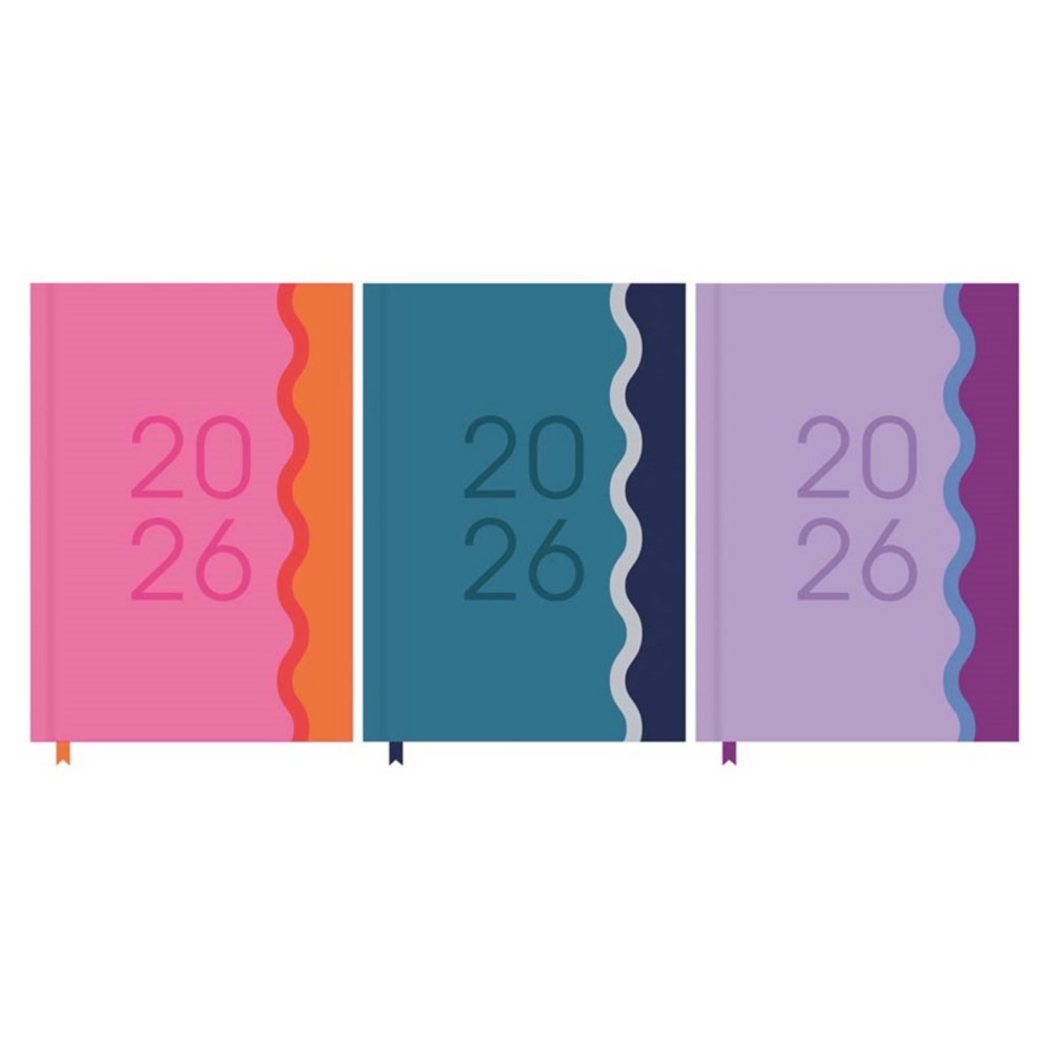 Beclen Harp 2026 Wiro A5 Week to view Hardback Premium color block contrast theme Office Home School Desktop Diary Desktop School Note Date Full Year - Xmas Easter gift