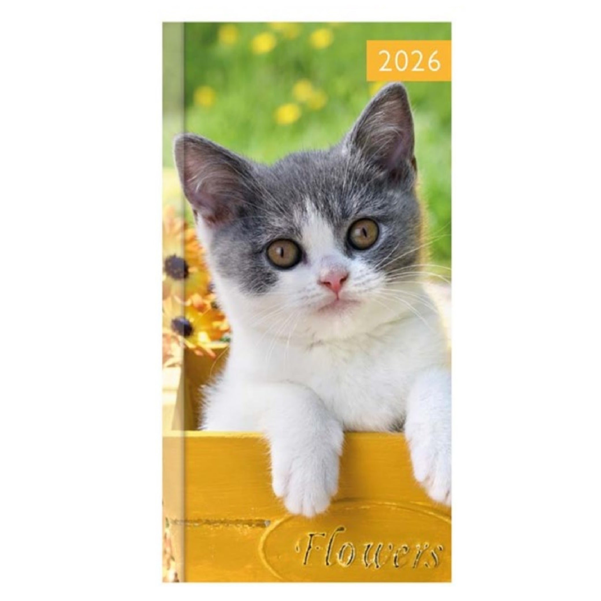 Beclen Harp 2026 SLIM Week to view Cute Cat / Dog Pet Theme Office Home School Desktop Diary Desktop School Note Date Full Year - Xmas gift